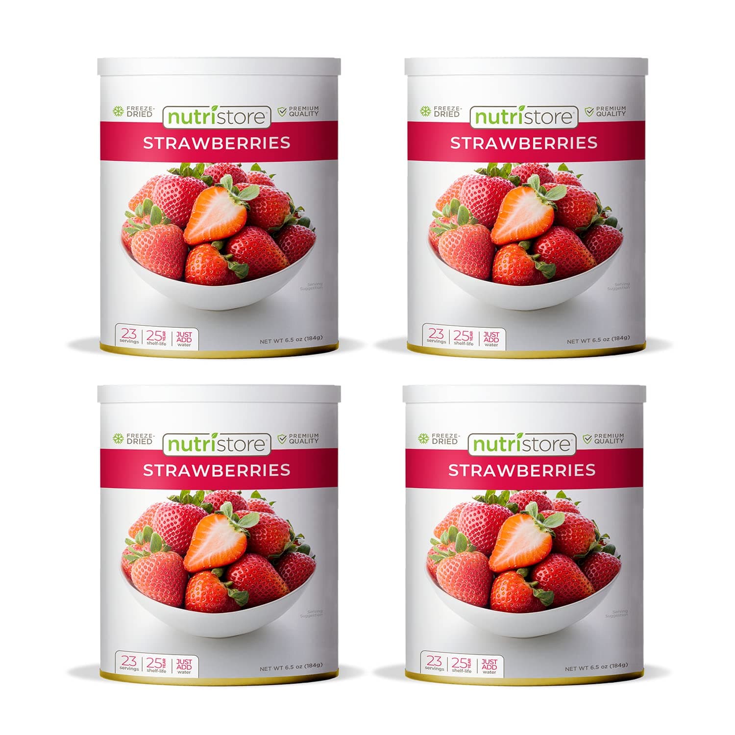 Nutristore Freeze Dried Strawberries | Healthy Snack | Emergency Survival Bulk Food Storage Supply | Amazing Taste & Quality | #10 Canned Fruit | 25 Year Shelf Life