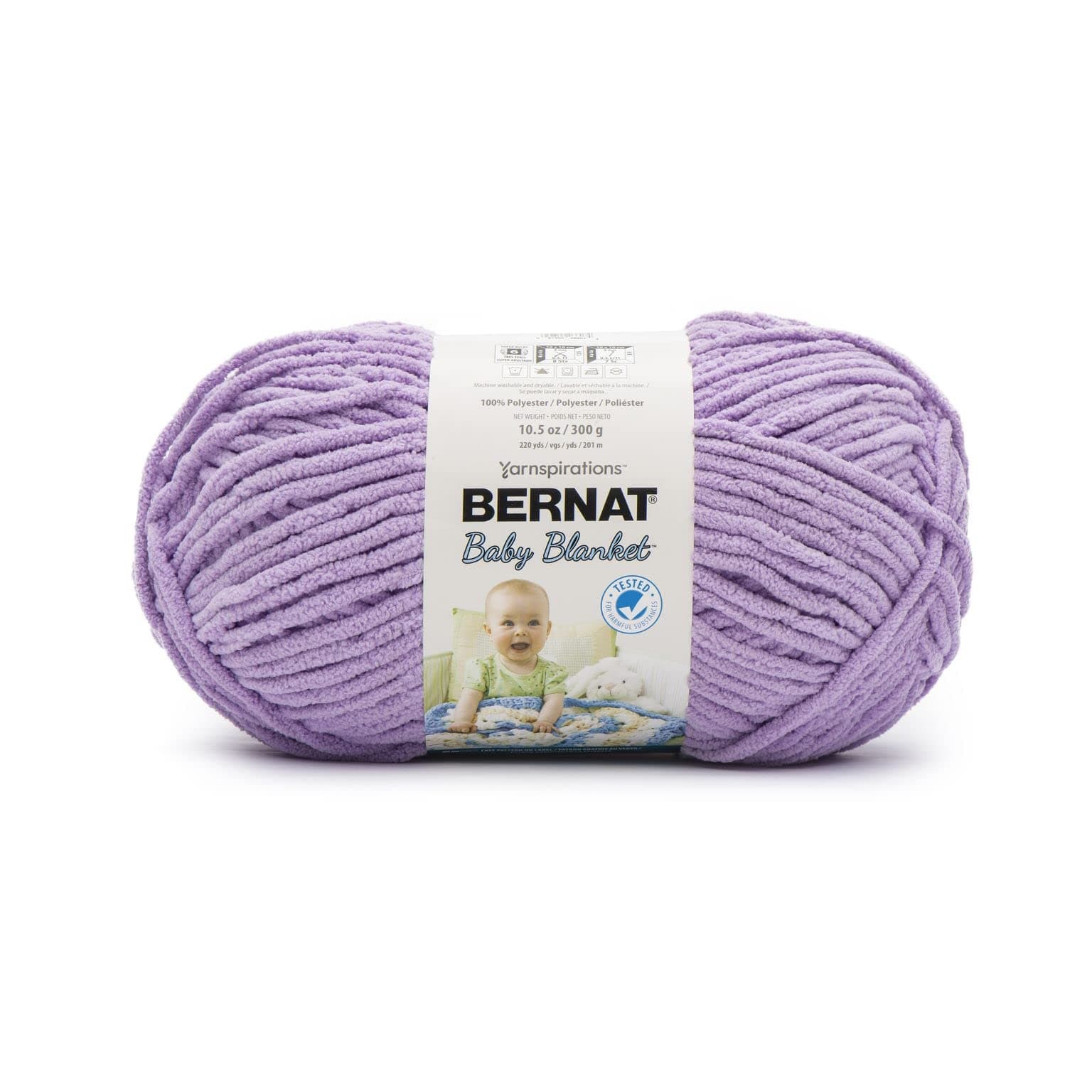 BABY BLANKET BB Baby Lilac Yarn - 1 Pack of 10.5oz/300g - Polyester - #6 Super Bulky - 220 Yards - Knitting/Crochet