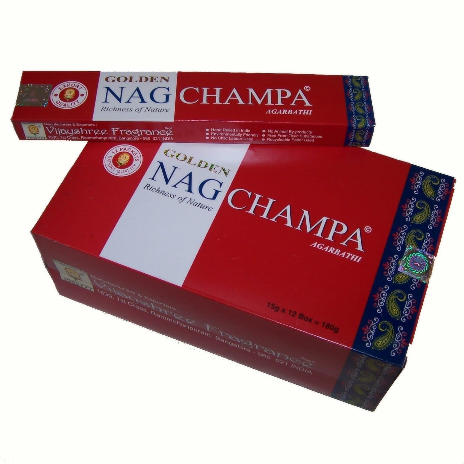 Incense Sticks Golden Nag Champa Large Pack of 12 Boxes Home Accessory Room Fragrance Decoration