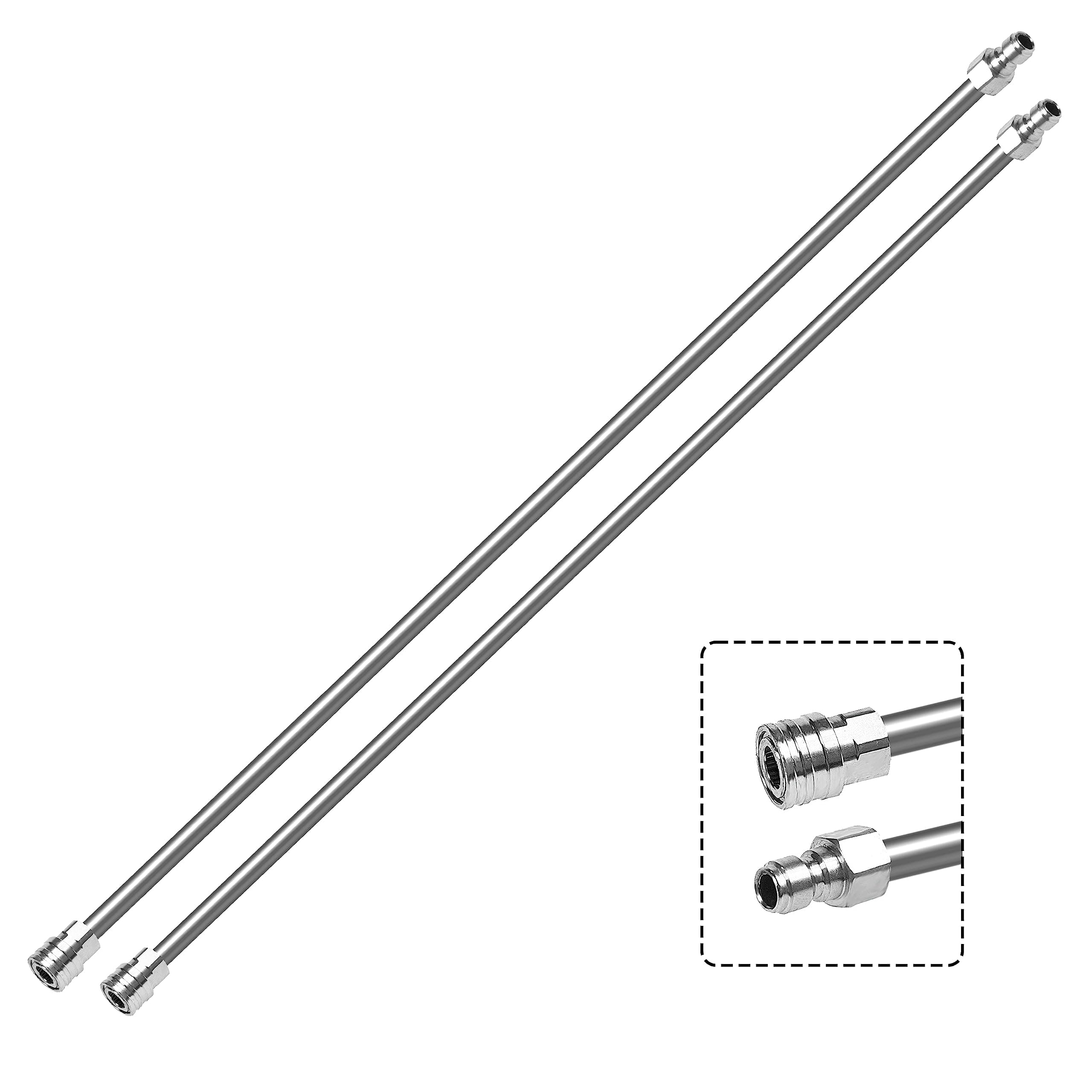 120 Inch(10ft) Pressure Washer Extension Wand, Stainless Steel Pressure Washer Wand Extender with 1/4" Ouick Connect Power Washer Lance, 2 Pack 60" Each Wand(4000 PSI)