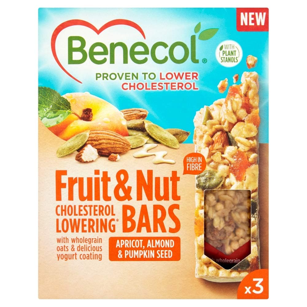 Benecol Fruit & Nut Cereal Bars, 3 x 40g
