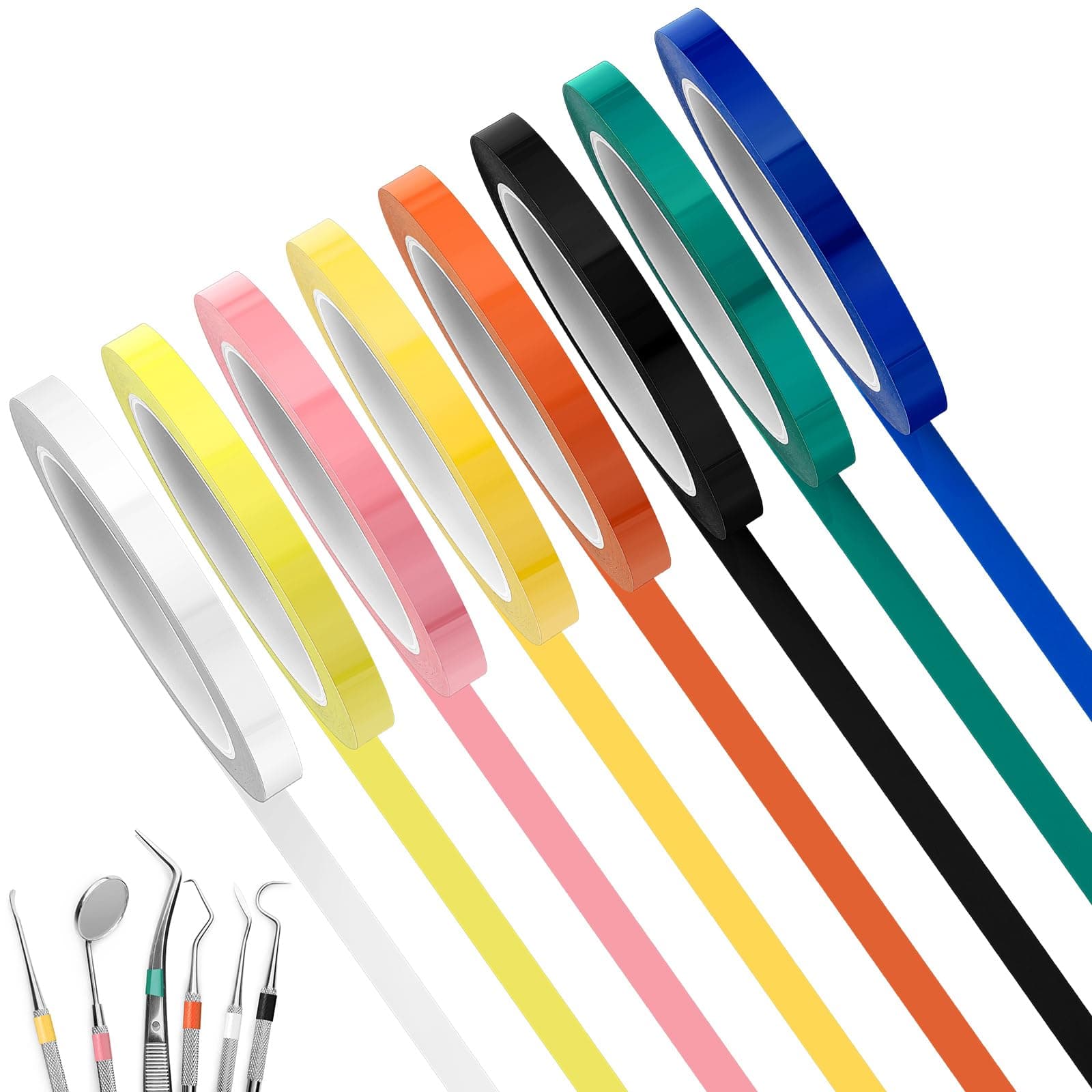 Frienda Colors Autoclave Tape 216 ft/L x 0.4 in/W Instruments Identification Tape Autoclavable 270 Fahrenheit (8)