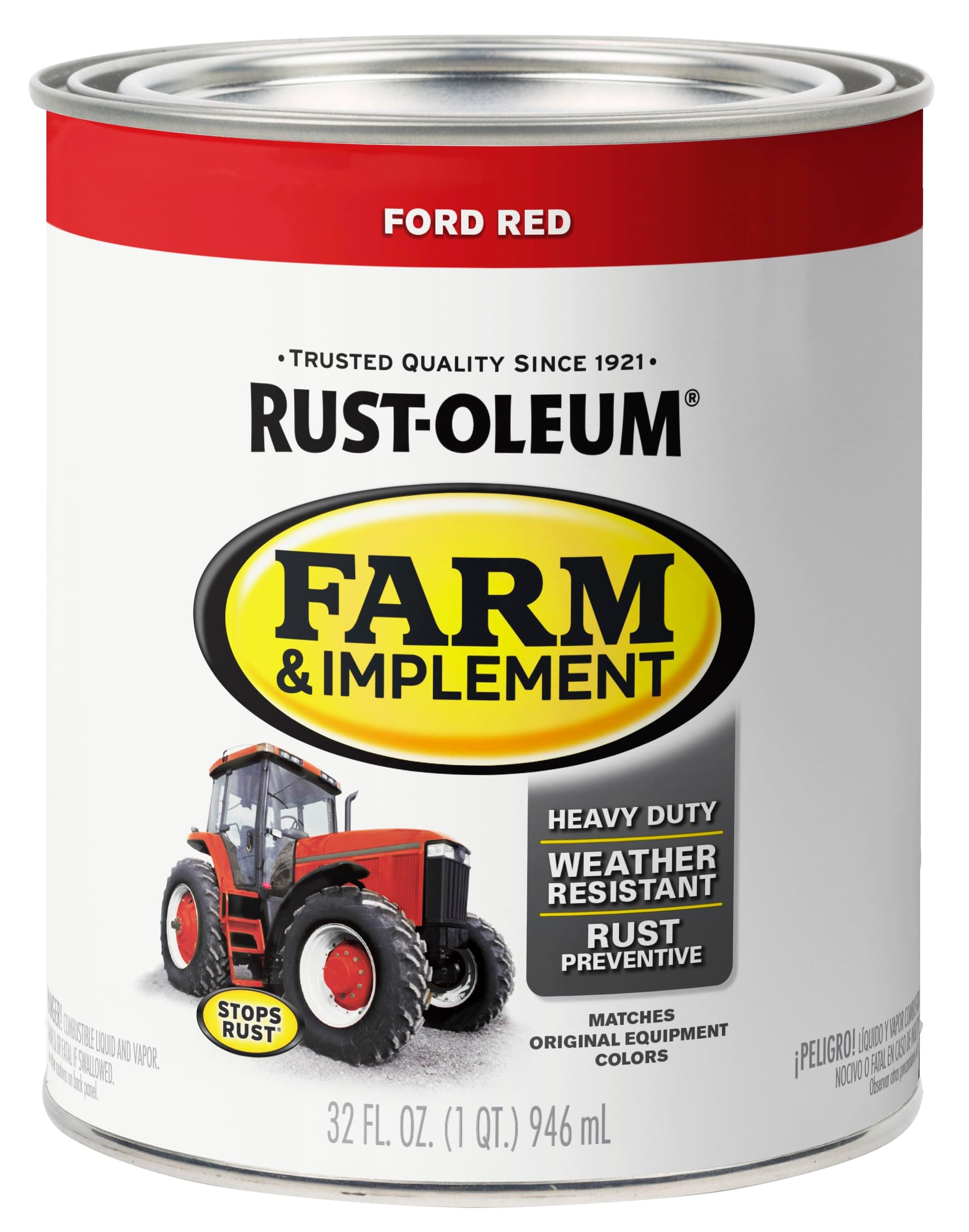 280155 Farm & Implement Enamel Paint, Quart, Ford Red, (Pack of 1)