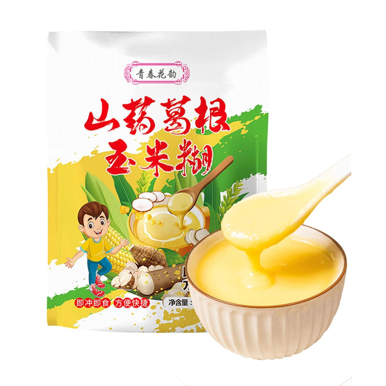 Mkostlich Yam Pueraria Corn Soup, Yam Pueraria Corn Starch Powder China, Instant Breakfast Porridge山药葛根玉米粉,14.10oz/400g/Pack(Including 10 bags*40g) (1 pack)