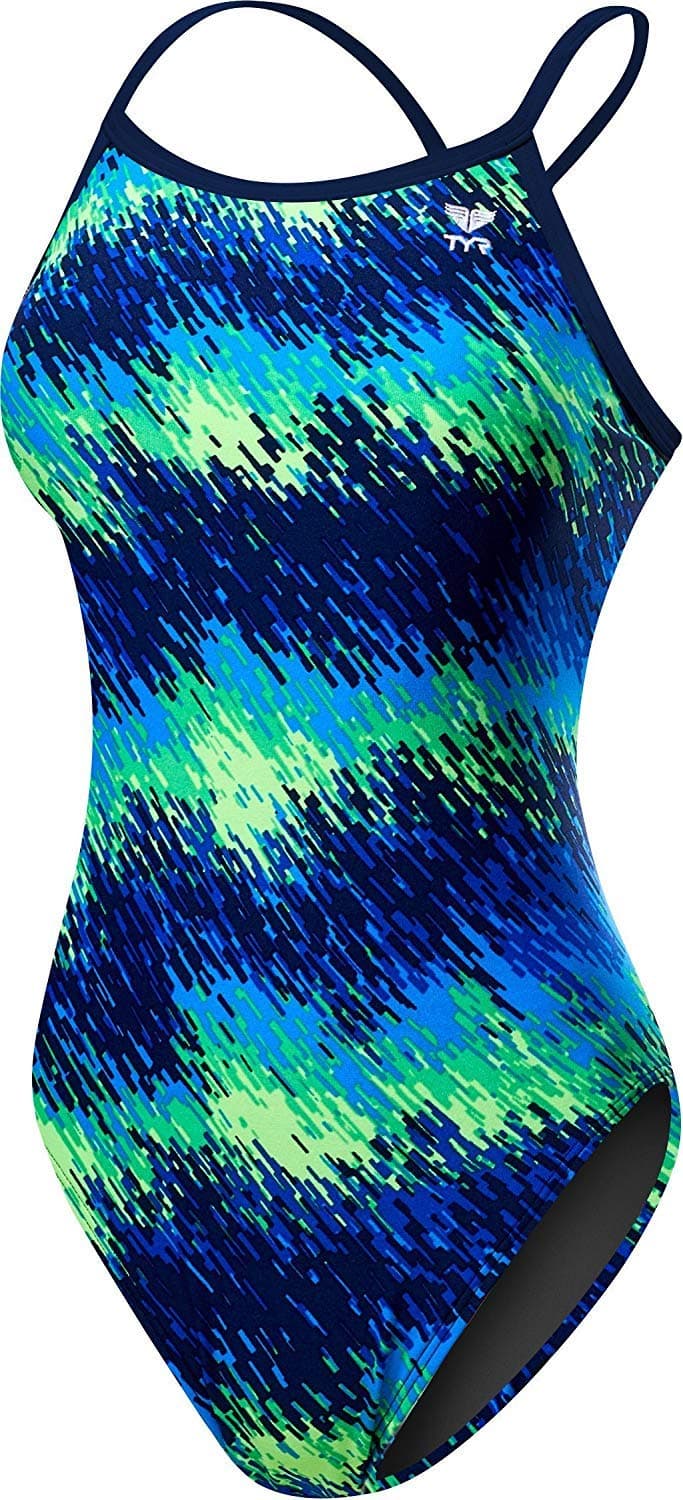 TYR Women’s Perseus Diamondfit Swimsuit, Blue/Green, 28