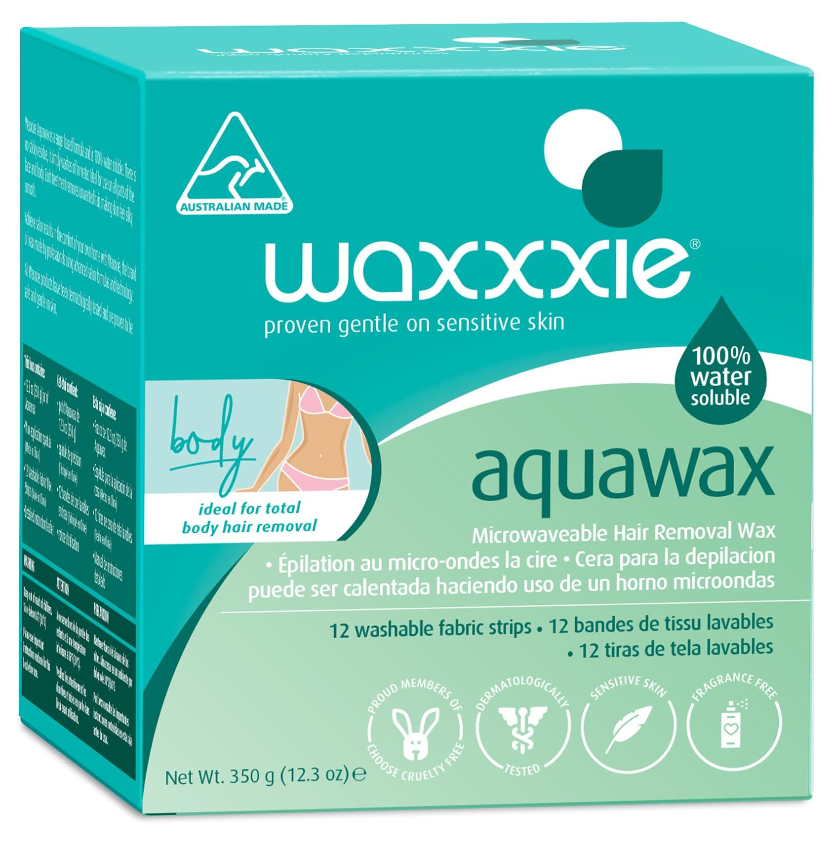 Aqua Wax 13.5 fl oz - Water Soluble Strip Wax for Effortless Hair Removal with Salon Quality Results