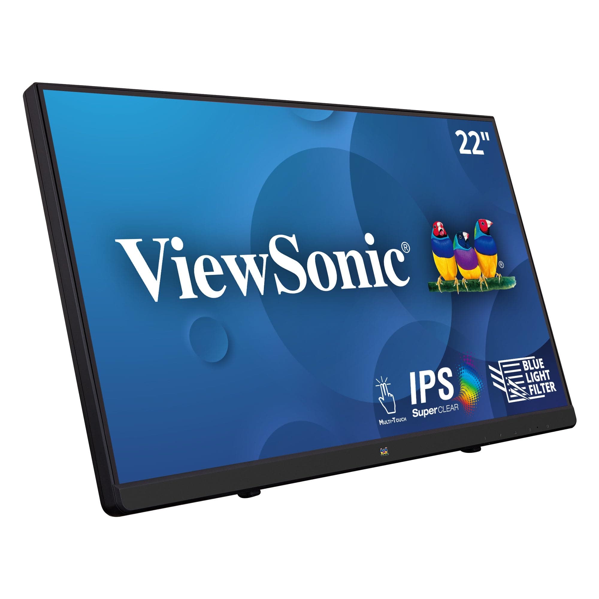 TD2230 22 Inch Full HD 10-Point Touch Monitor with VGA, HDMI, DisplayPort, Eye Care for Remote Collaboration, Black