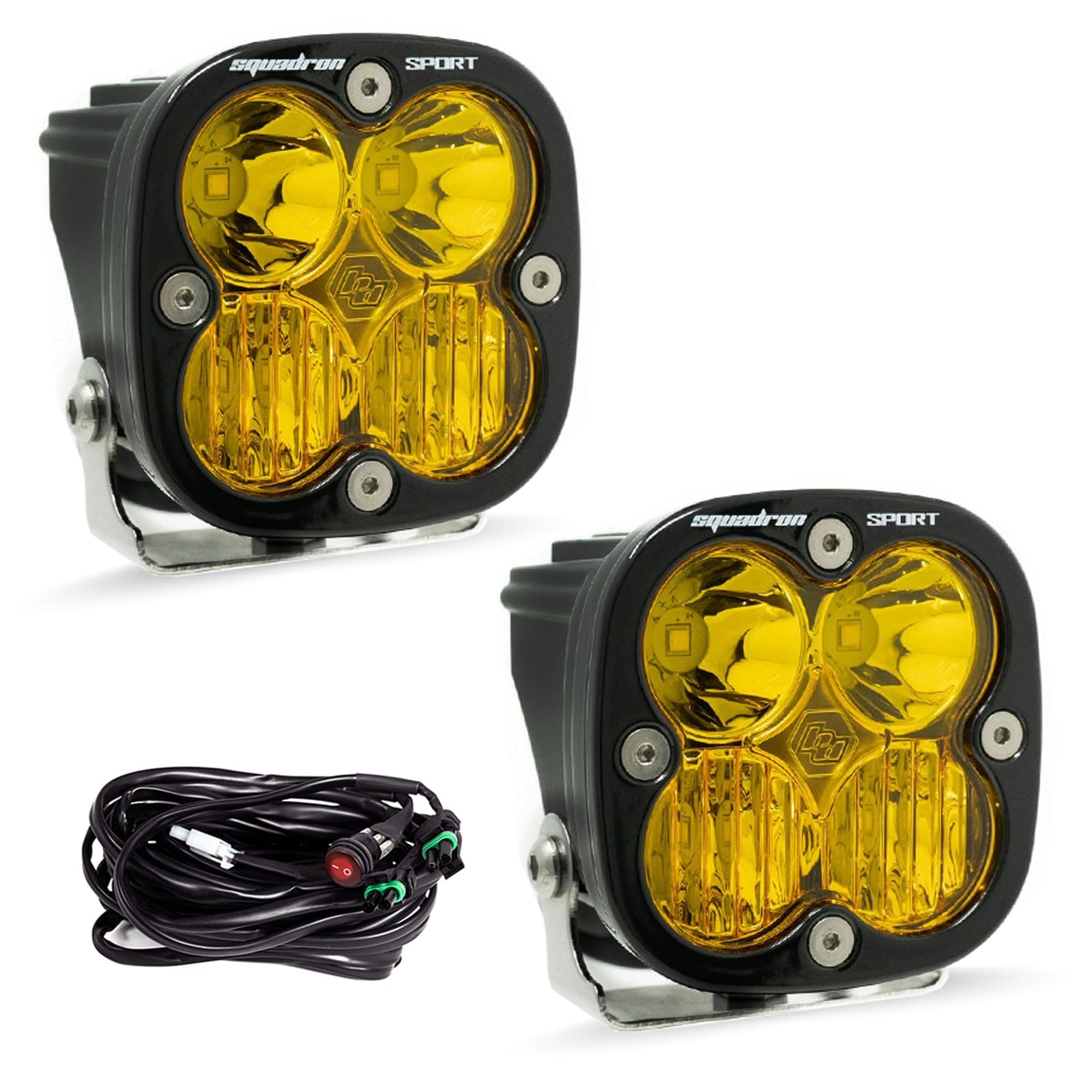Squadron Sport LED Light Pod Pair - 2 PCS LED with Wiring Harness (Driving Combo; Amber)