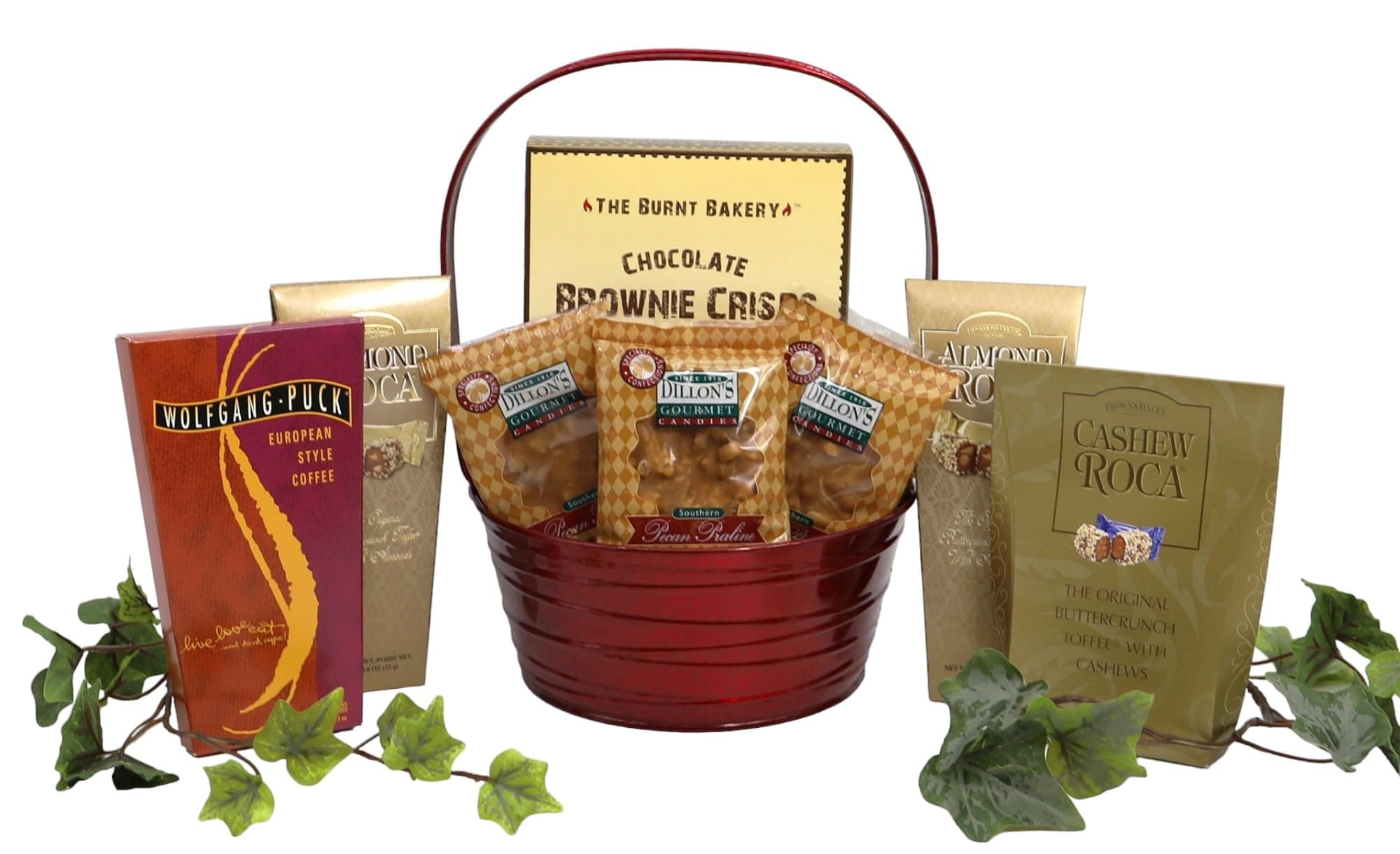 Gift Basket Village - The Classy Gourmet Gift Box: Brownie Crisps, Roca Candies, Coffee Mix, Pecan Candies, Elegant Treats, Handcrafted in the USA