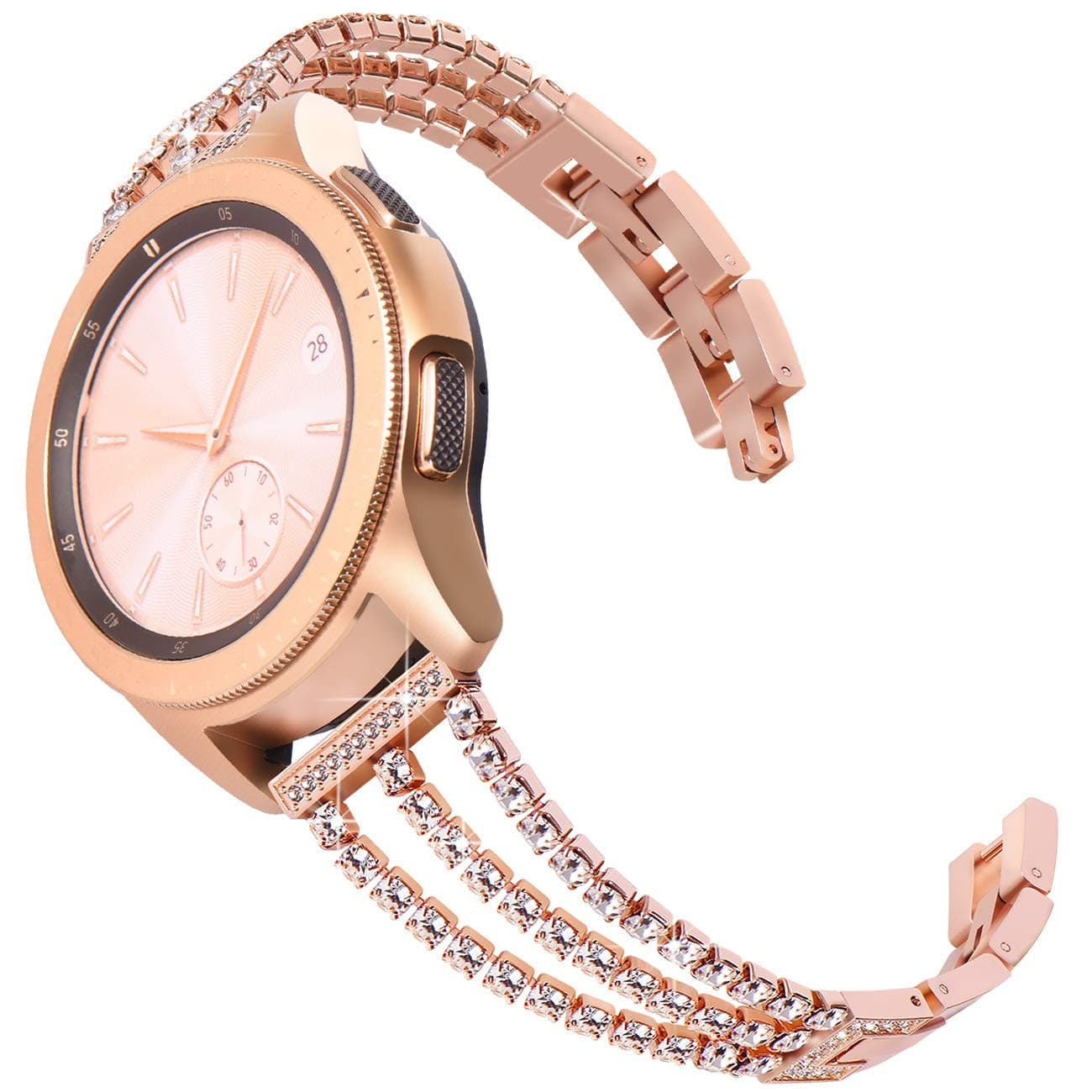 Surace Compatible with Galaxy Active 2 Watch Band 40mm 44mm Women Bracelet Replacement for Galaxy Watch 42mm Band Galaxy Watch Band Smart Watch, Rose Gold