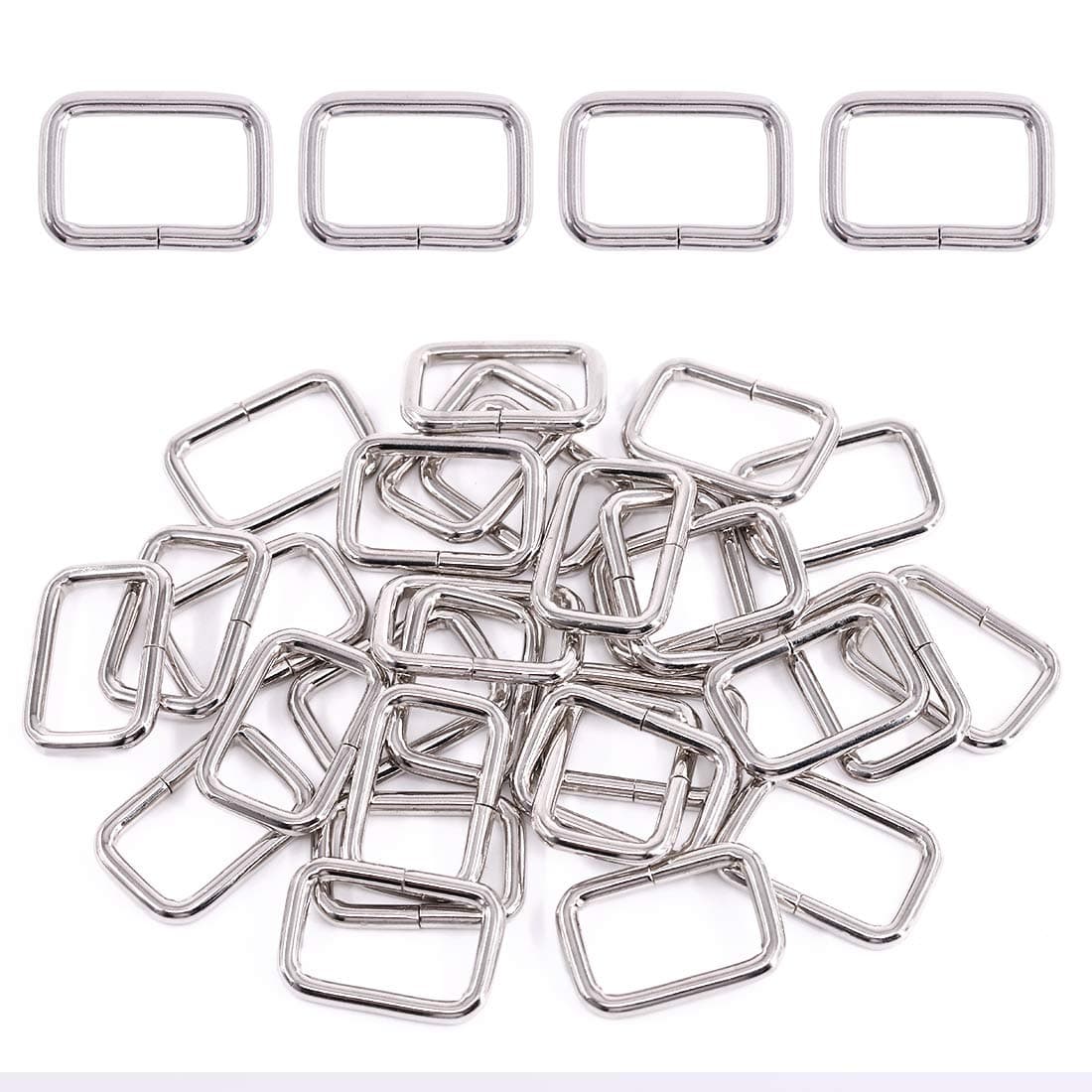 Swpeet 60Pcs 1 Inch / 25mm Heavy Duty Metal Ring Buckle Webbing Belts