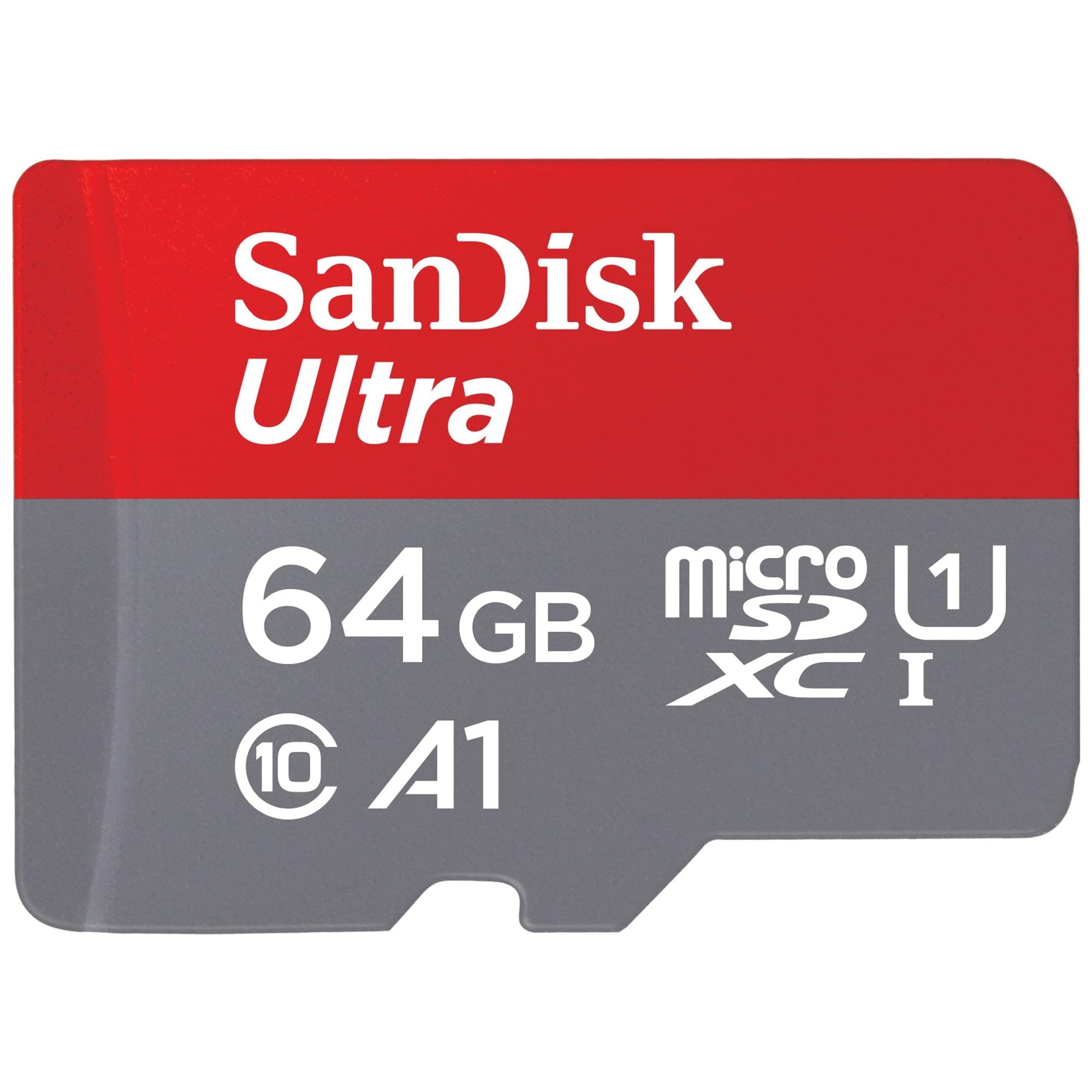 SanDisk Ultra micro SD card + SD adapter 64GB (For Android Smartphones and Tablets, Memory card up to 140 MB/s, A1 Faster App Performance, UHS-I, Class 10, U1)