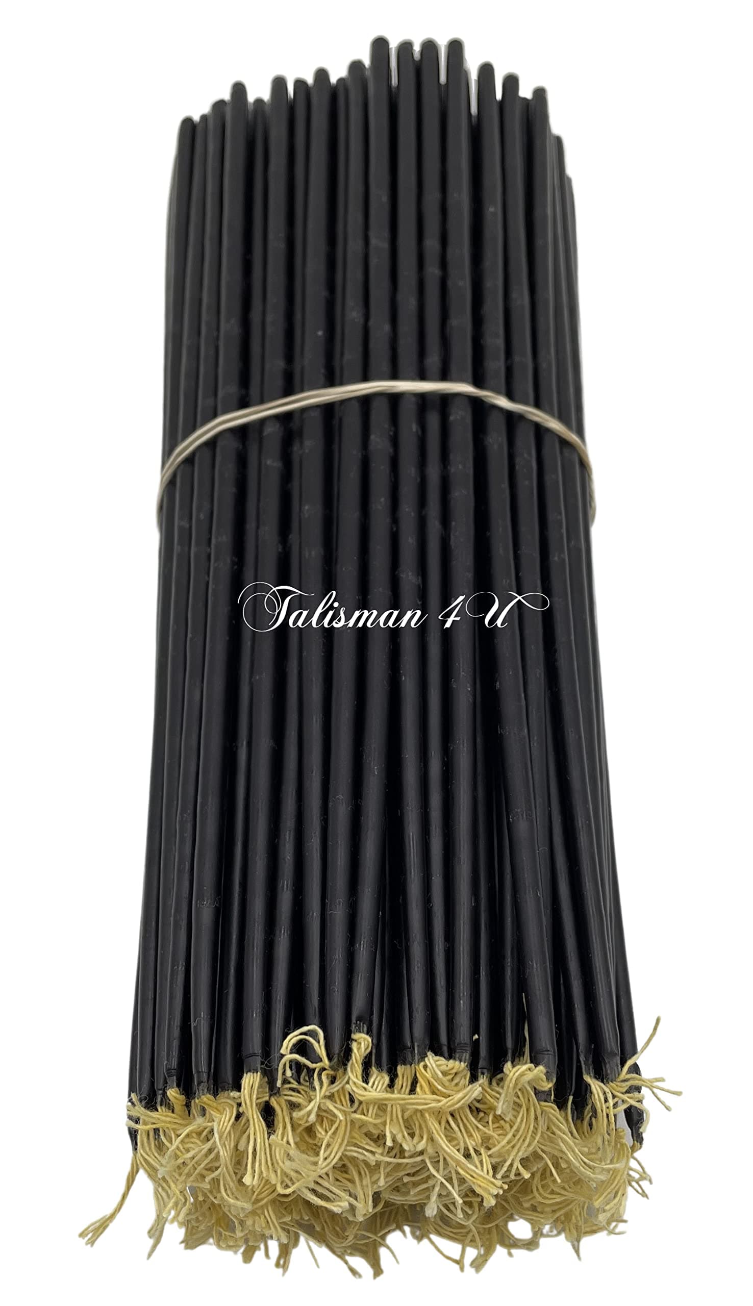 50 Natural Pure Beeswax Taper Candles 11 inch Tall Church Jerusalem Holy Land Decorative Thin Candle Home Decor (Black)