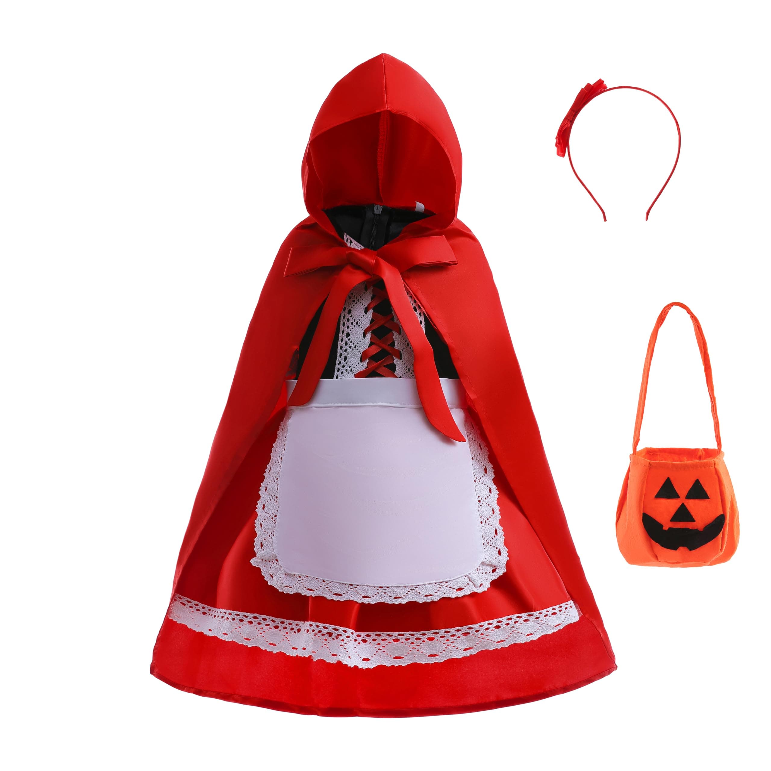 Lito Angels Little Red Riding Hood Costume Fancy Dress Up Set with Cloak for Kids Girls Age 2 to 13 Years