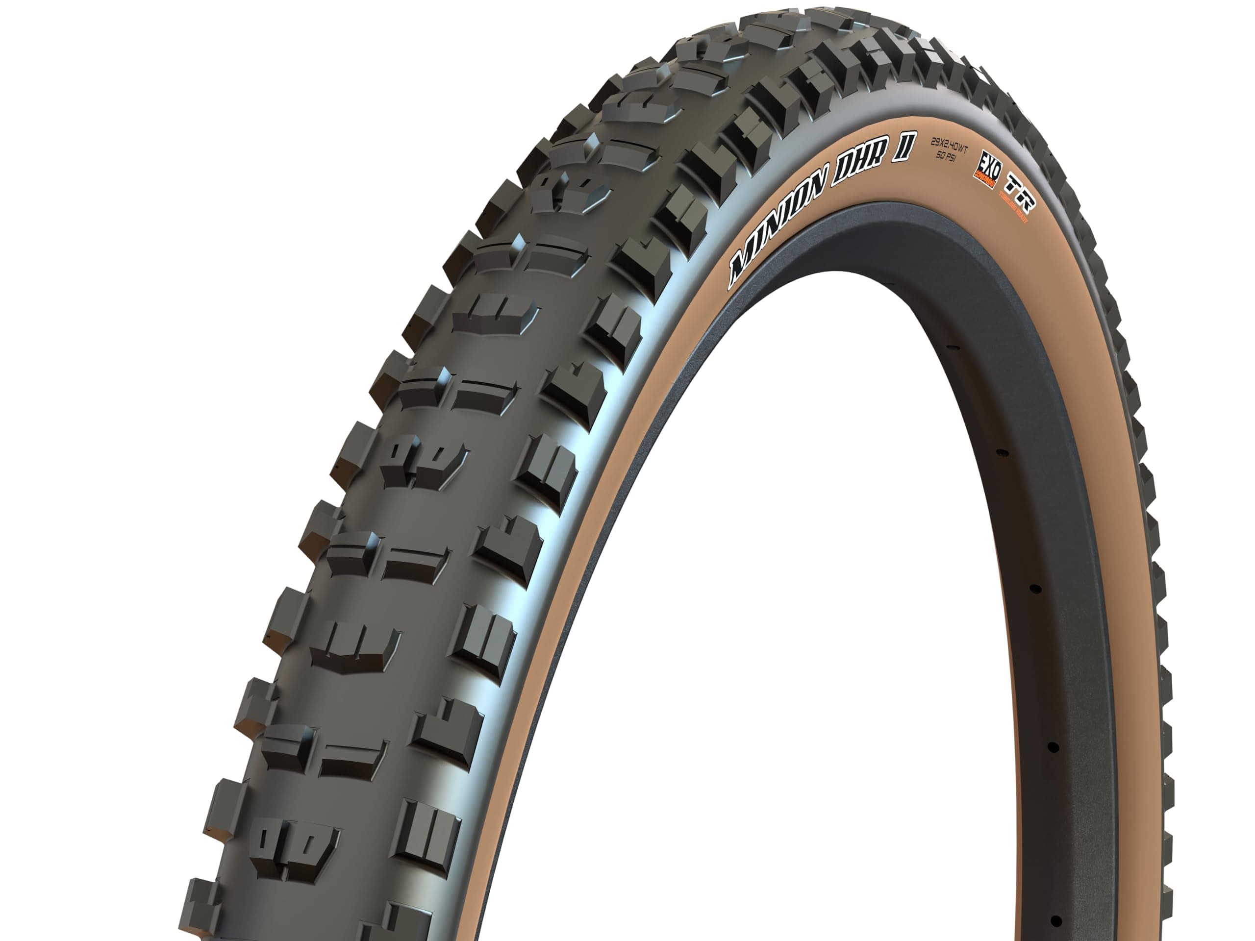 MAXXIS Minion DHR II - Dual Compound - EXO - E25 Rating, Tubeless | Excellent Braking and Cornering Traction in Steep Terrain
