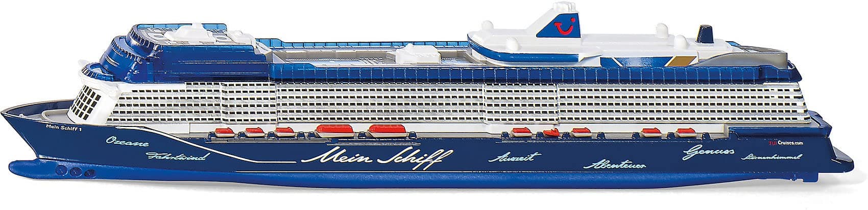 Siku 1730, Toy Cruise 1, 1:1400, Metal/Plastic, Blue/White, Not Floatable for Unisex Children