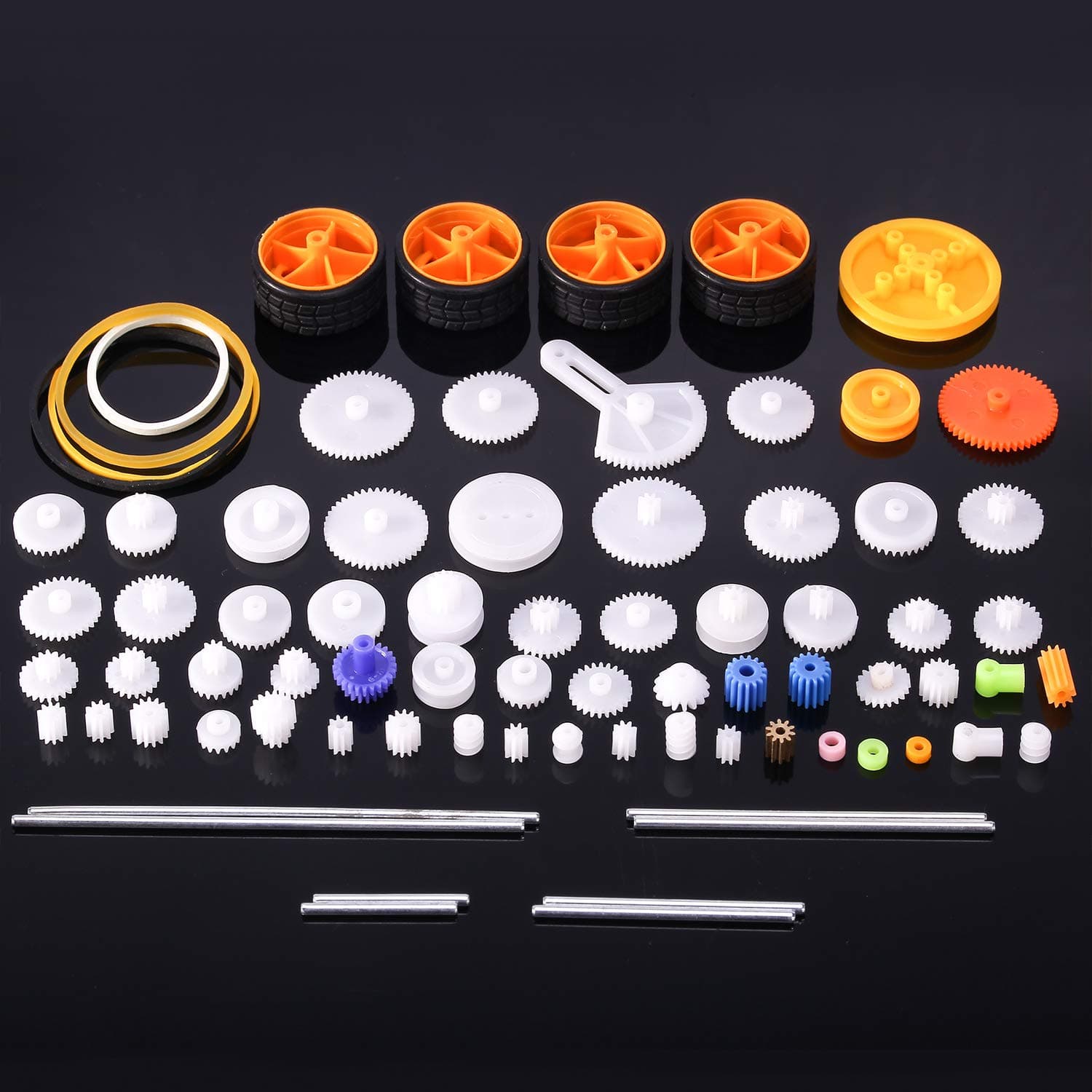 78 Pcs Plastic Gear Set Package Toy car Accessories Motor Various Gear axle Belt bushings