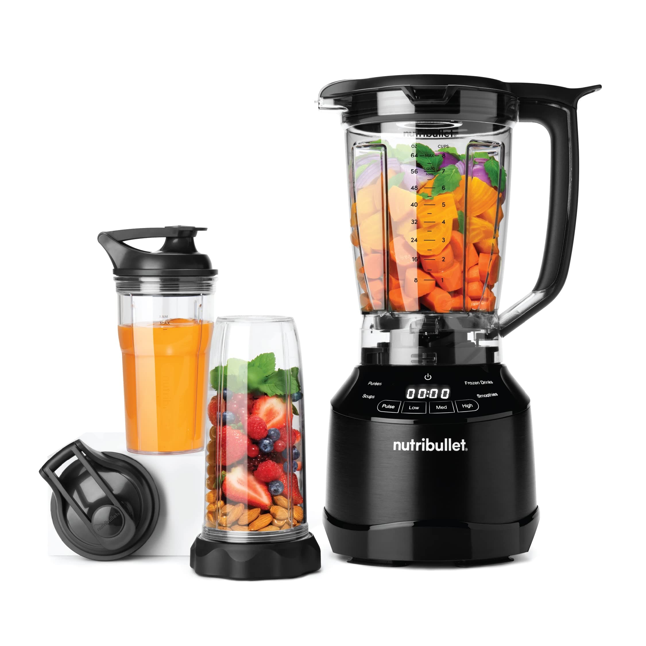 Nutribullet Smart Touch Blender Combo 1500 Watts, With Intelligent ProgRAM, 3 Blending Speeds & Pulse Control, 8 Accessories, High Speed Blender, Smoothie Maker, Black , NBT-15 , "1 year Warranty"