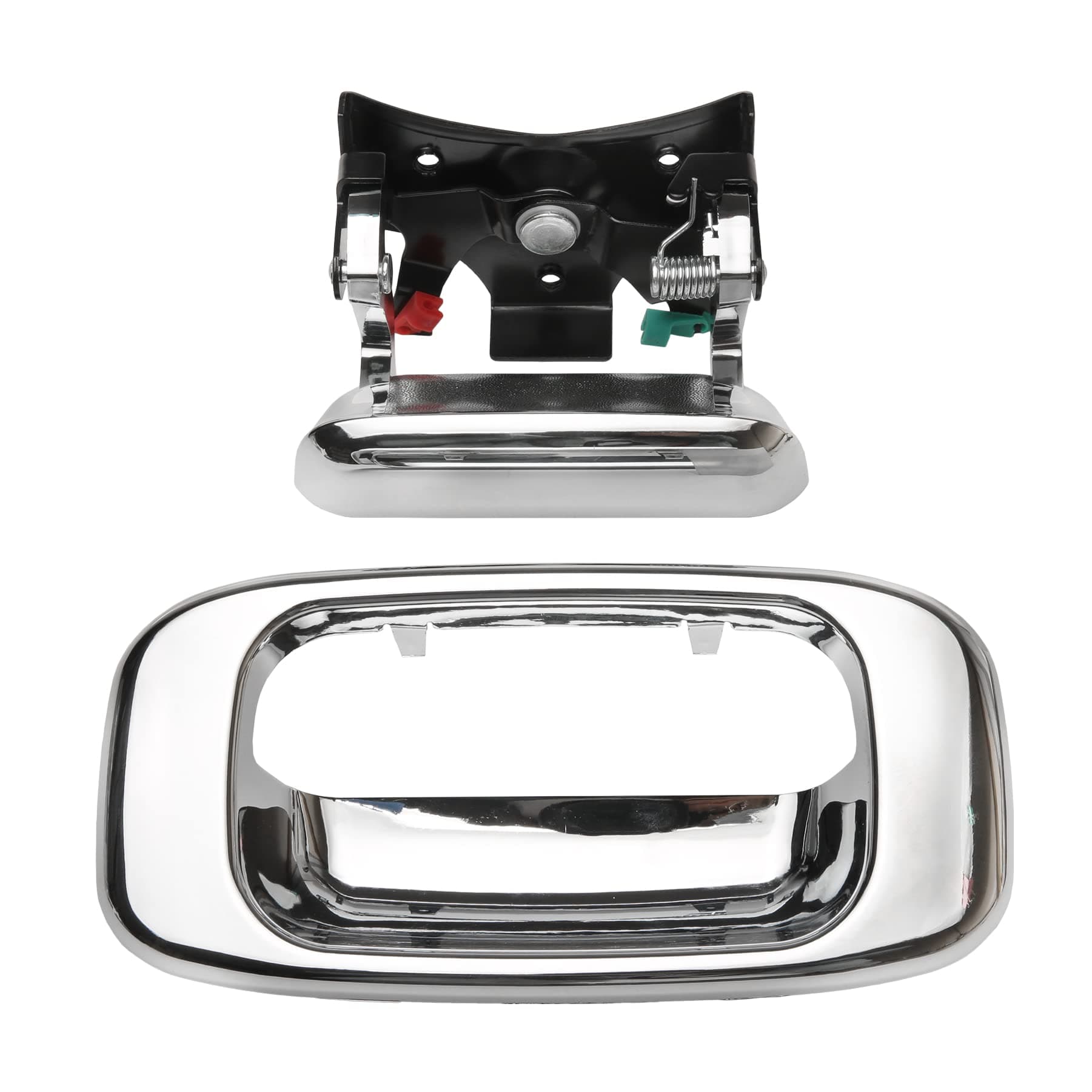 - Tailgate Door Handle & Bezel Lock Set, Compatible with 1999-2007 Chevy Silverado GMC Sierra 1500 2500 3500, Chrome Exterior Rear with Rod Clips | Replaces# 15997911, 15228539, 15228541, 15228540