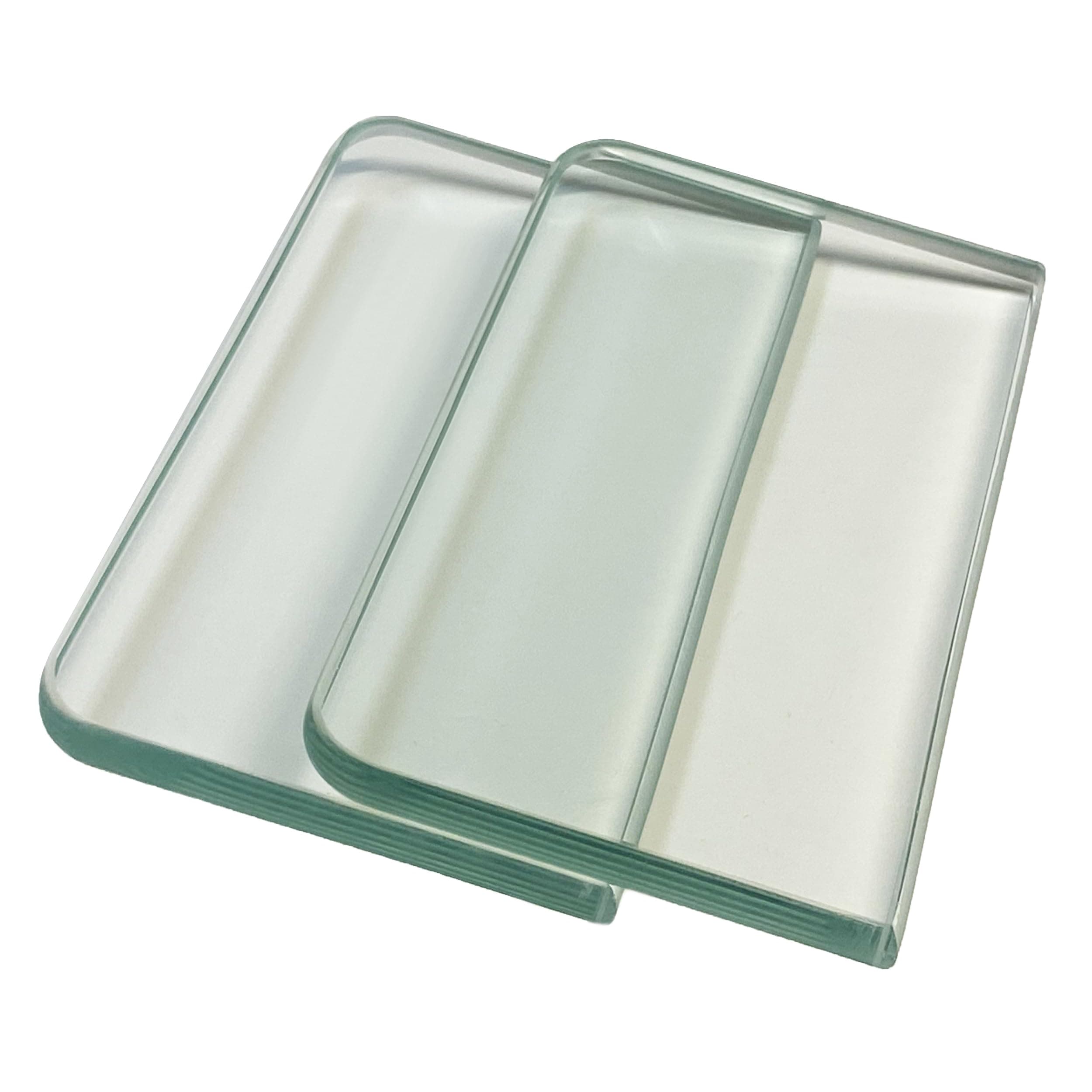 CREASKING Glass Slicker for Burnishing Leather, Glass Burnisher Professional Block Smoothing Tool, Set of 2