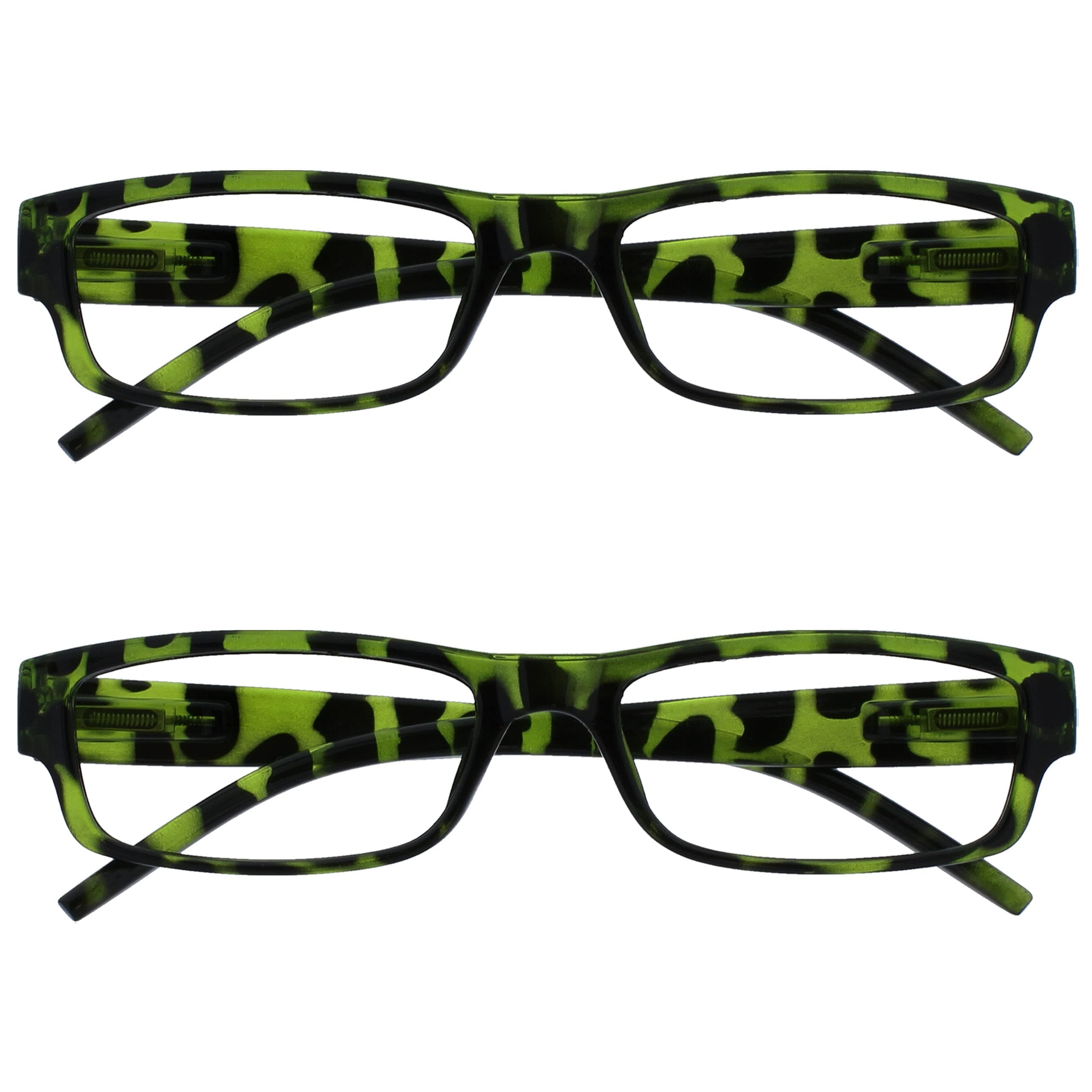 The Reading Glasses Company Green Tortoiseshell Lightweight Comfortable Readers Value 2 Pack Mens Womens RR32-6 +1.00