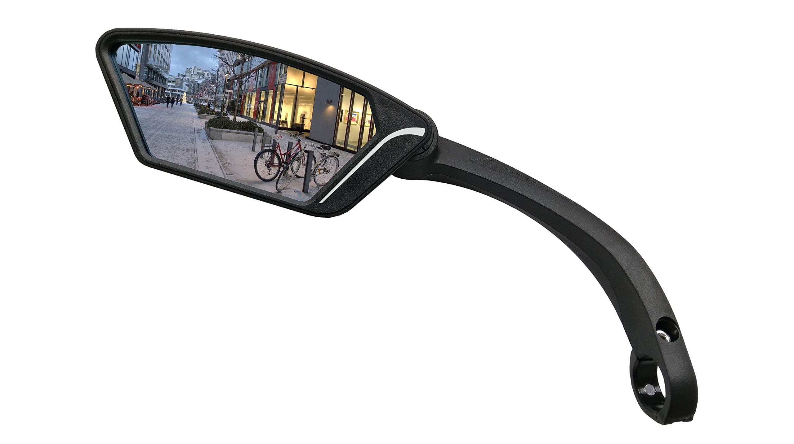 New Scratch Resistant Glass Lens,Handlebar Bike Mirror, Rotatable Safe Rearview Mirror, Bicycle Mirror (Silver Left Side) ME-002LS