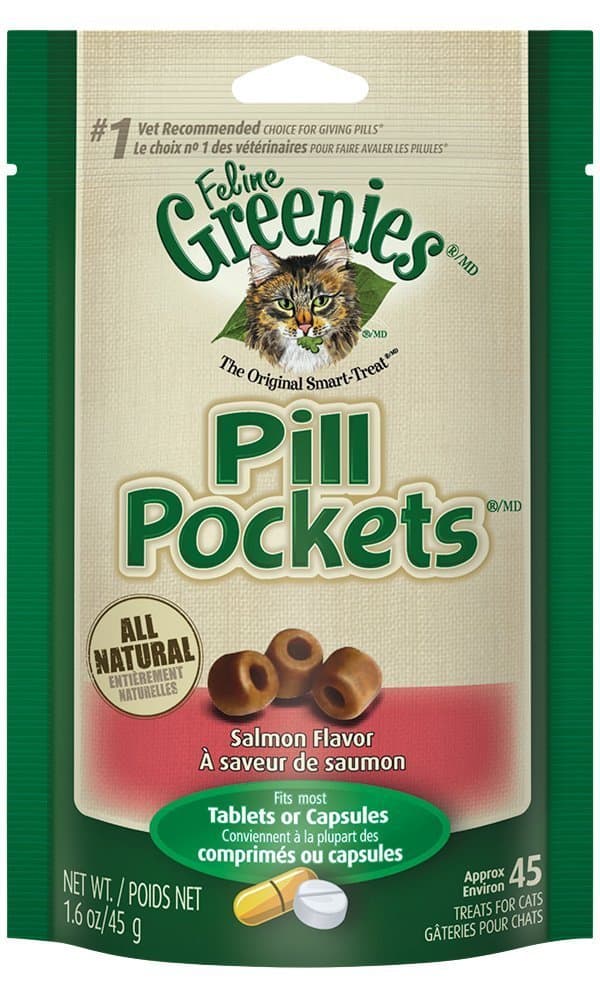 Greenies Pill Pockets for Cats Salmon Flavor 45 ct