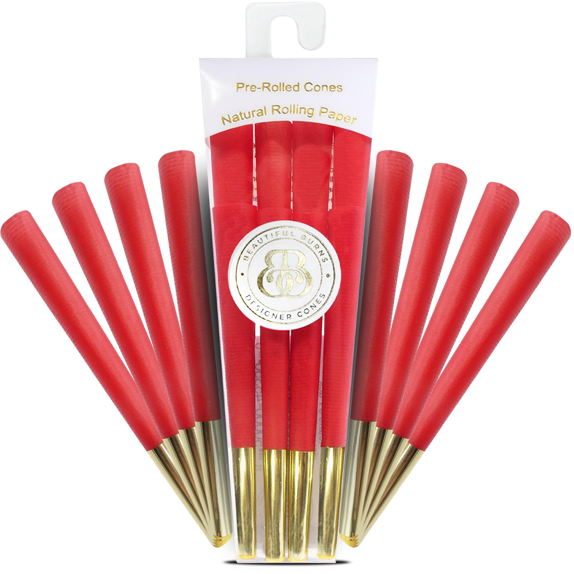 Beautiful Burns, Queen of Hearts, Pre-Rolled Cones 8 Pack