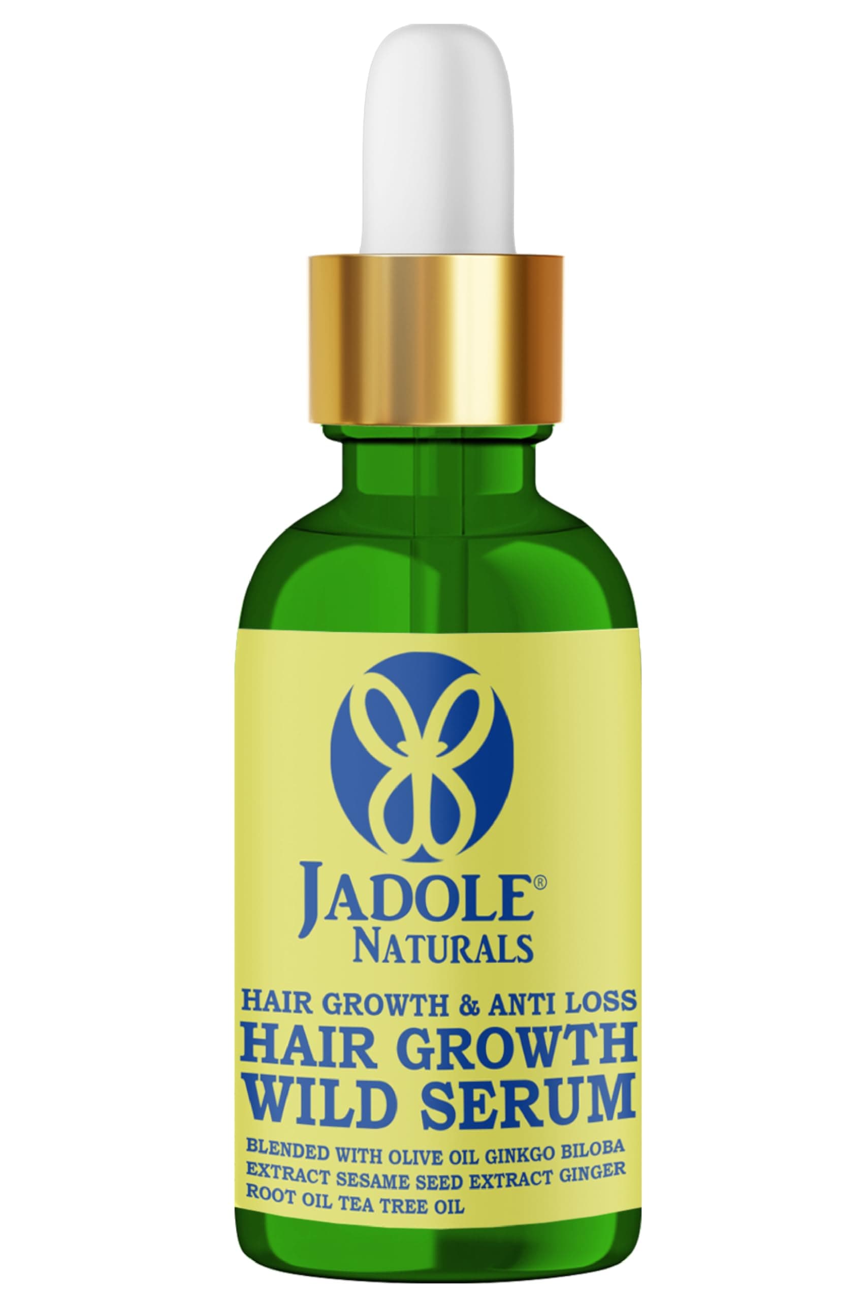 Hair Growth Wild Serum 30ml | Infused with Olive, Grapeseed & Tea Tree Oils, Ginkgo Biloba & Ginger Root | Promotes Hair Growth, Nourishes & Moisturizes Scalp, Helps Reduce Breakage