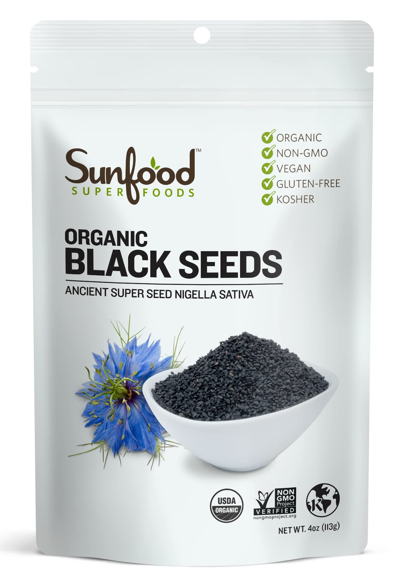 Black Seeds Organic - Whole Black Cumin Seed, Nigella Sativa, Caraway, Coriander, Raw Seeds for Tea, Oil, Cooking and Baking - 8 oz Bag