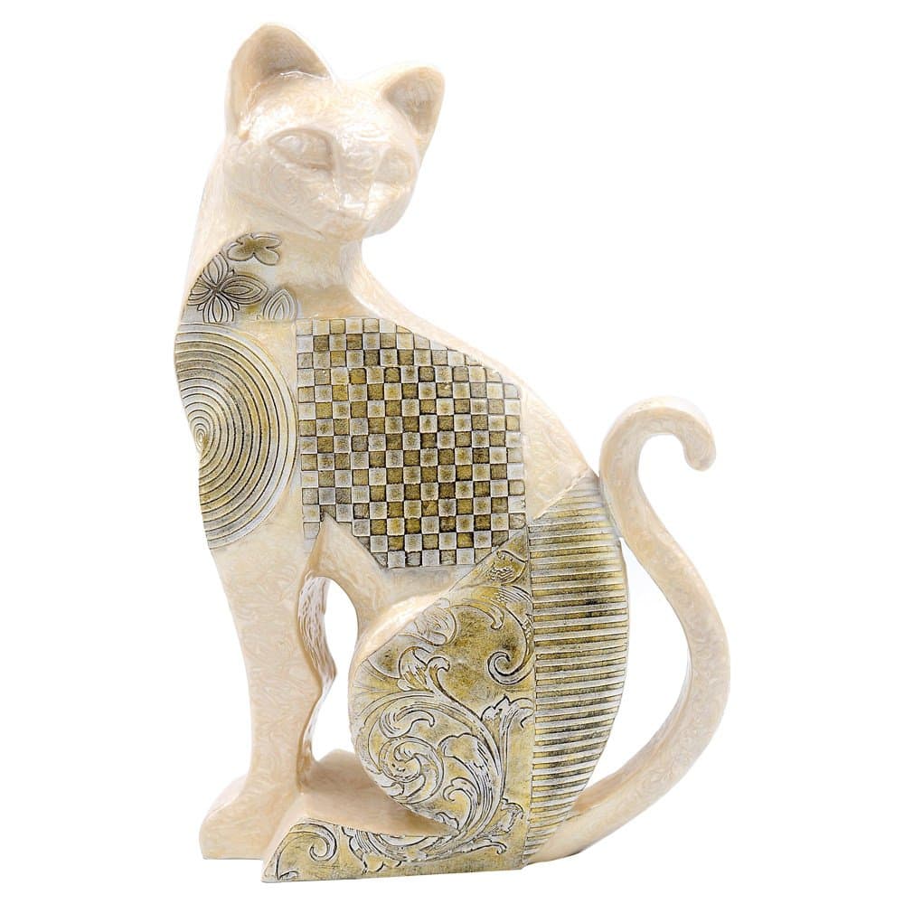 Comfy Hour 13" Standing Cat Figurine Home Decoration, Light Brown