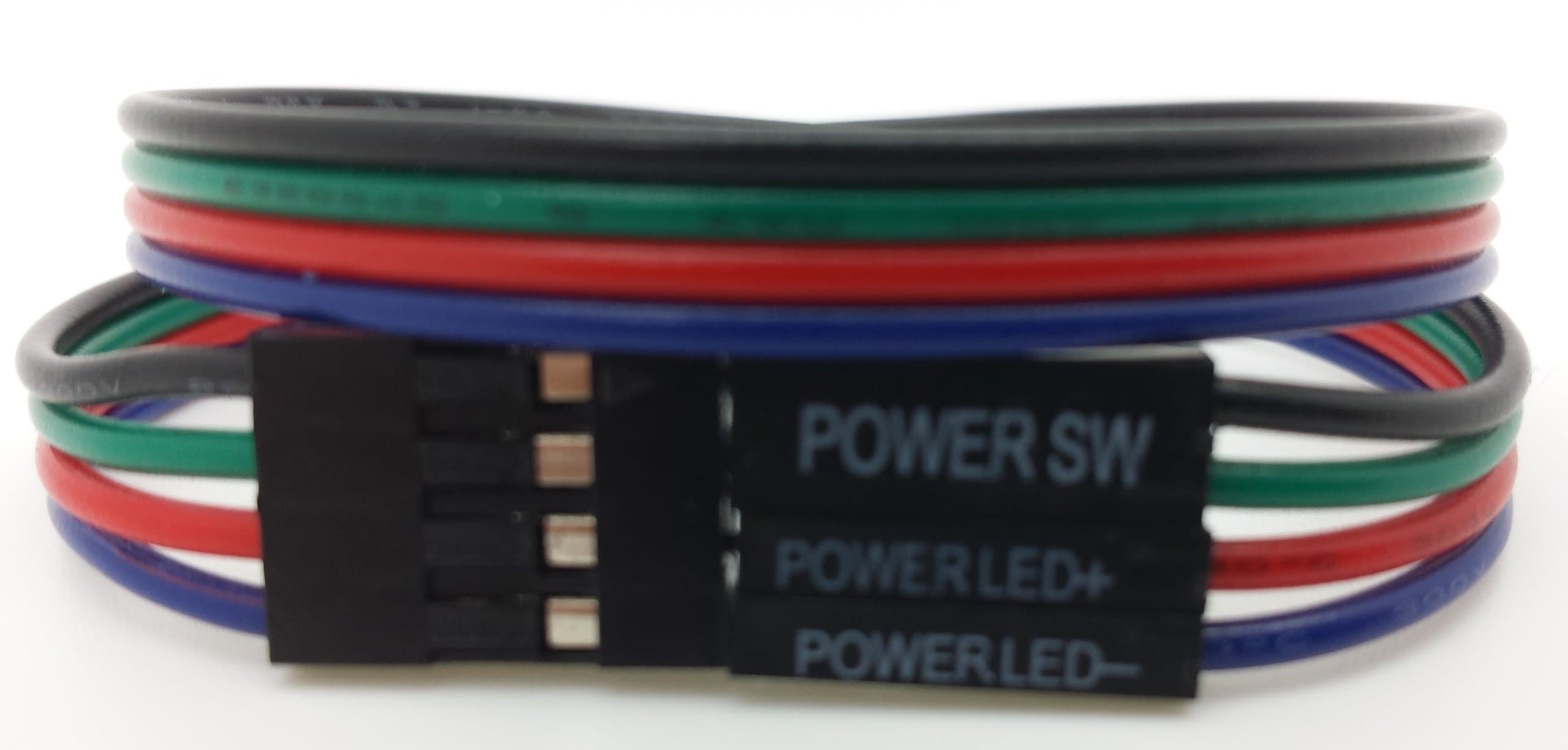 30cm Internal Power Switch/Power LED Extension Cable - 2+1+1 Pin 2.54mm Pitch Female to 4 Pin Male Header