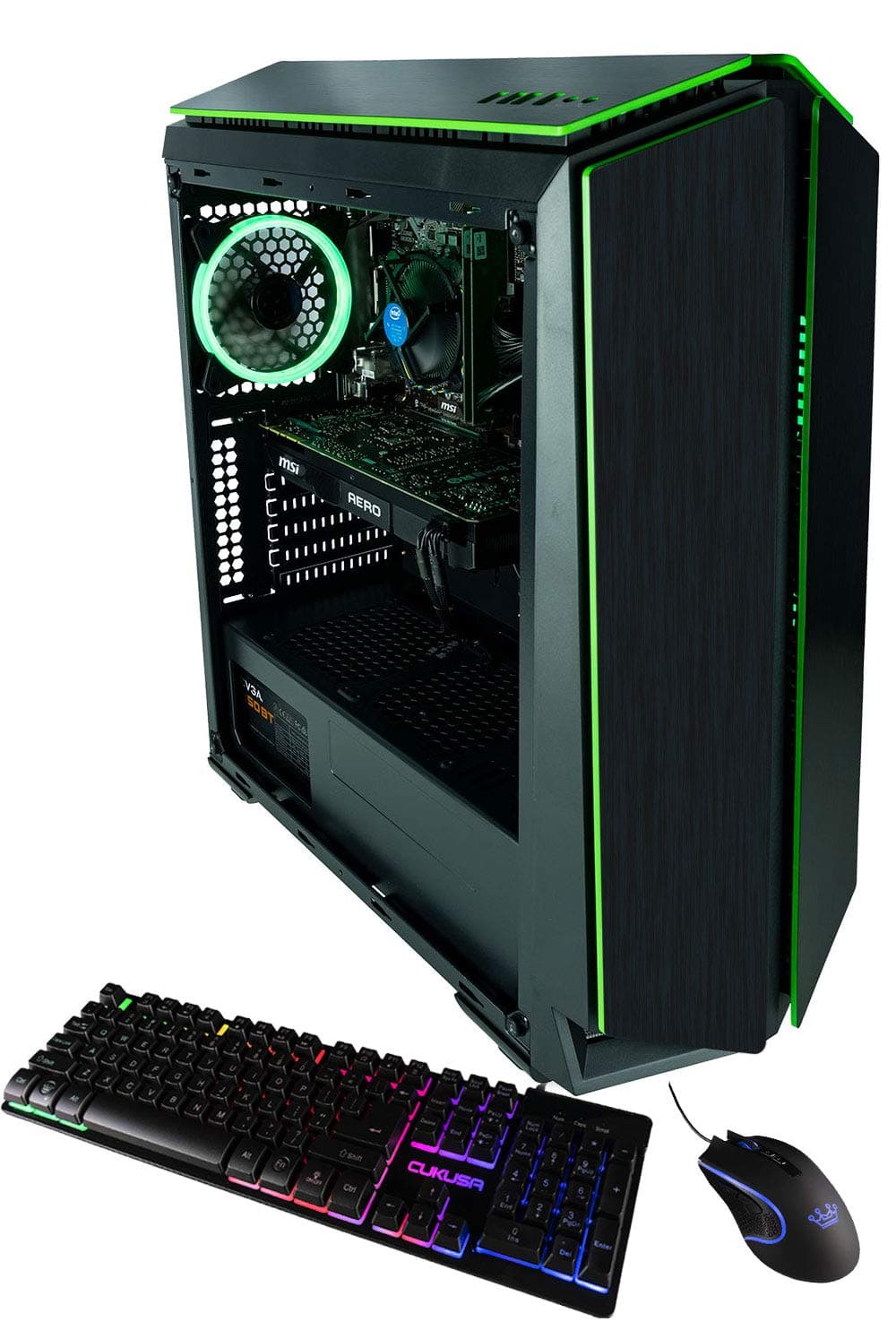 CUK Switch 77 - Gamer VR Ready Desktop (Intel Core i5-8400, 16GB RAM DDR4, 256GB Nytro SSD + 2TB HDD, NVIDIA GTX 1070 8GB, 450W PSU) Best Windows 10 Gaming Computer PC - Black