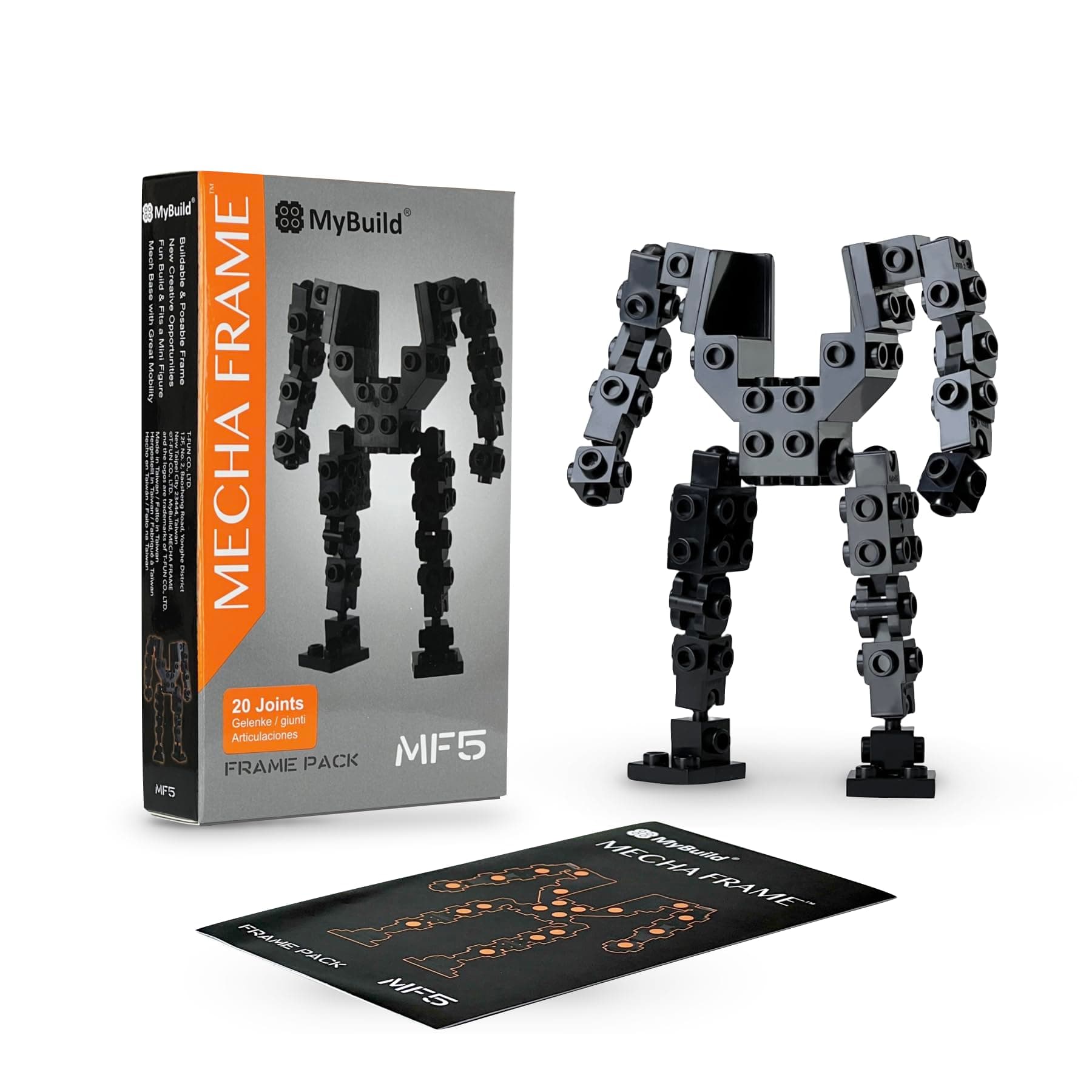 MyBuild Frame Pack MF5 Unique Core Bricks Articulated Frame System Extend Your Own Creations Compatible with LEGO Bricks and Other Brands
