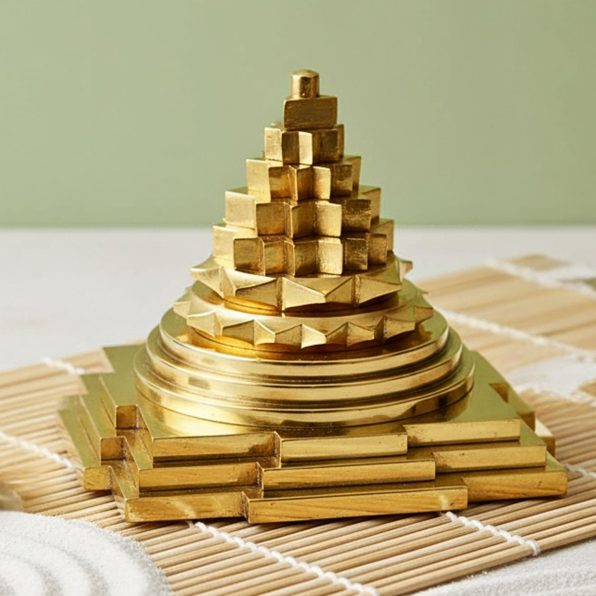 HOME GENIE Goddess Laxmi Maha Meru Shree Yantra Original Metal for Home Pooja Health Wealth and Prosperity