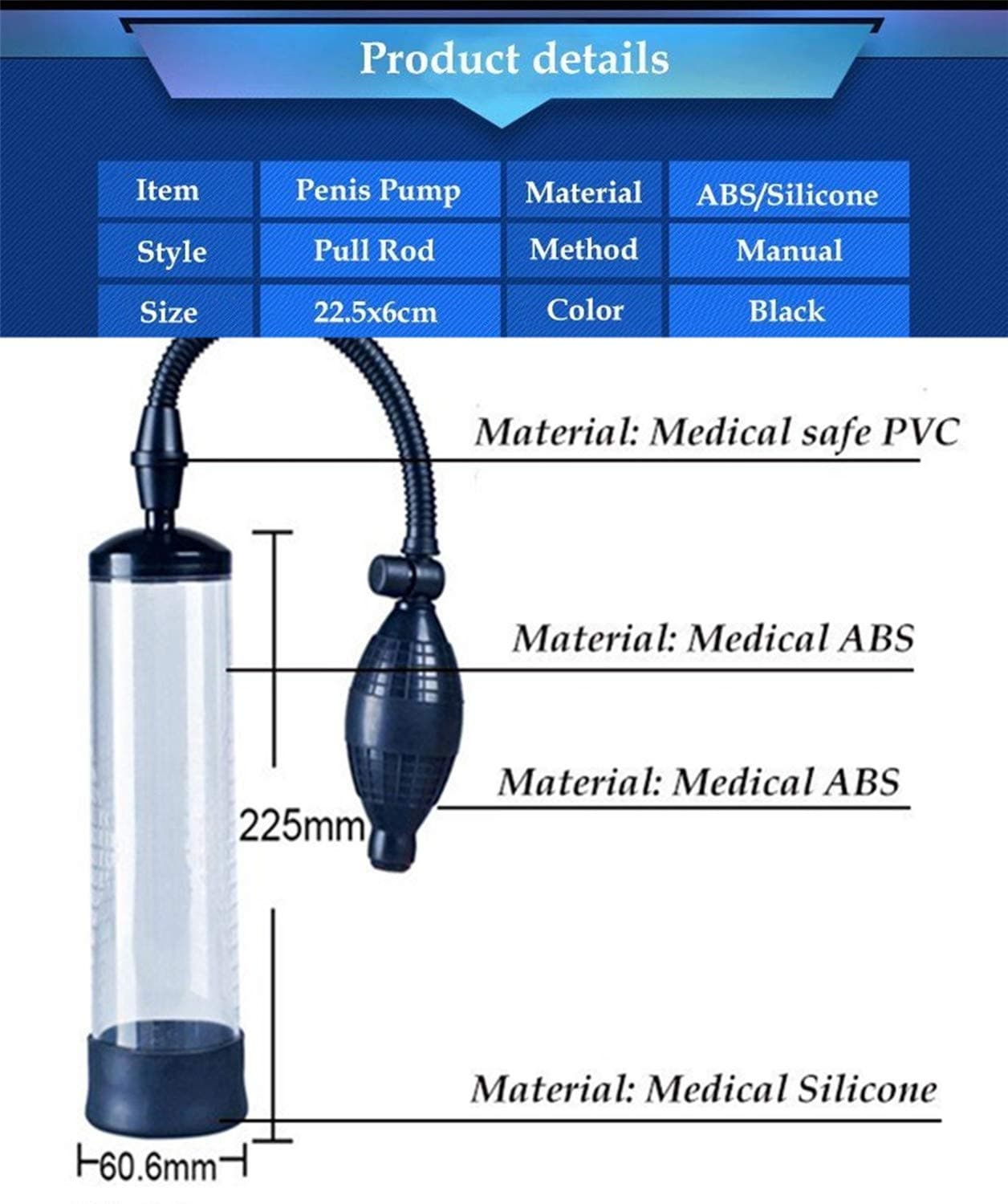 Pump Enlargement Pump for Man XL Size Pennis Pump + Press Ball Pennis Enlargement Extender Pennis Pumps Enlargers A+, Refund If You Donot Love It
