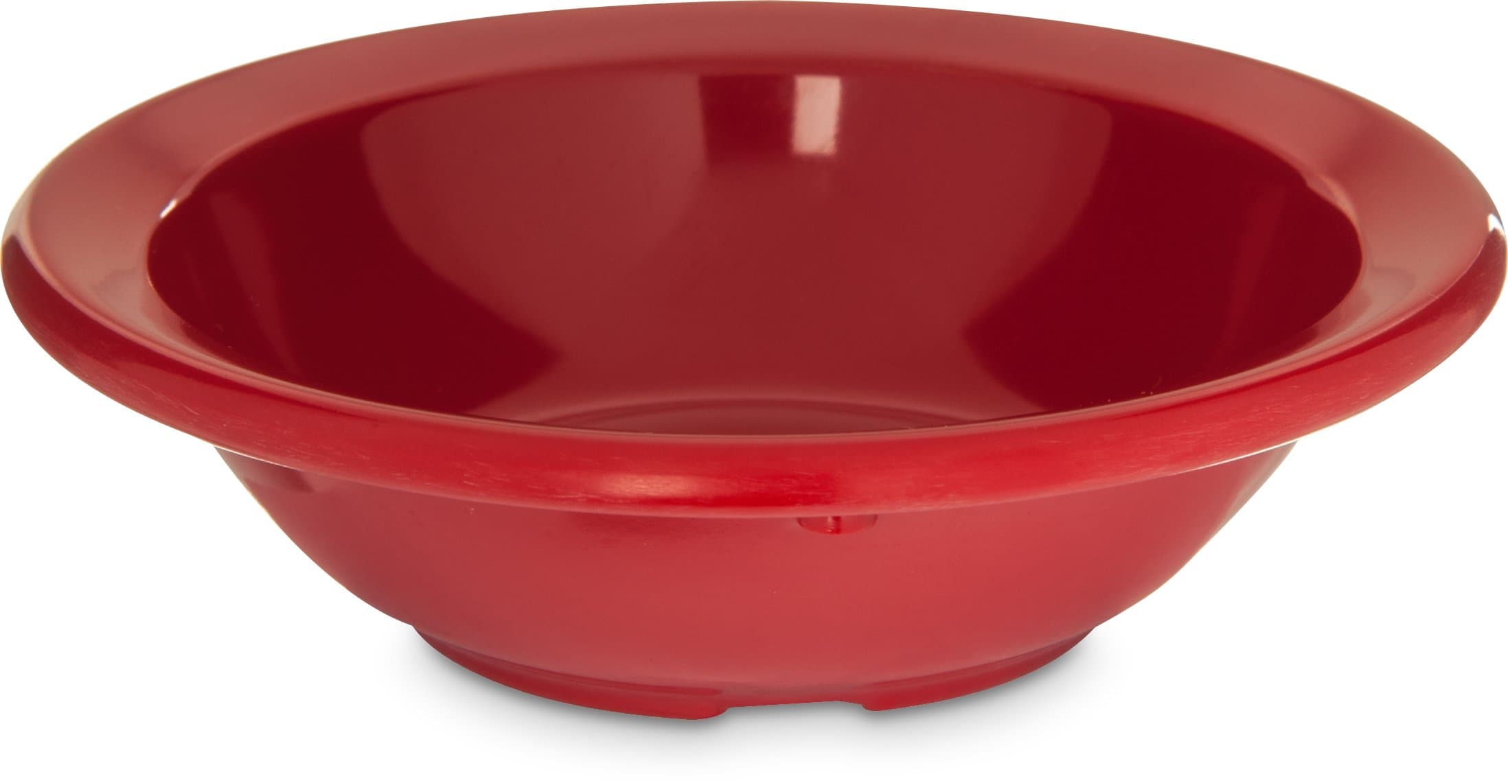 Kingline Reusable Plastic Bowl Fruit Bowl with Rim for Home and Restaurant, Melamine, 4.75 Ounces, Red
