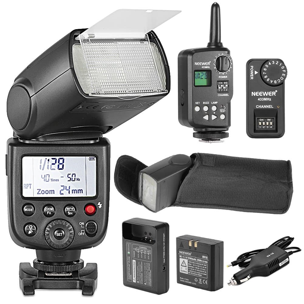 Neewer TT850 *LI-ION BATTERY* Flash Speedlite With FT-16S Wireless Flash Trigger And LI-ION BATTERY Car Charger For Canon, Nikon, Pentax, Olympus and all other SLR DSLR CAMERAS Professional Photography