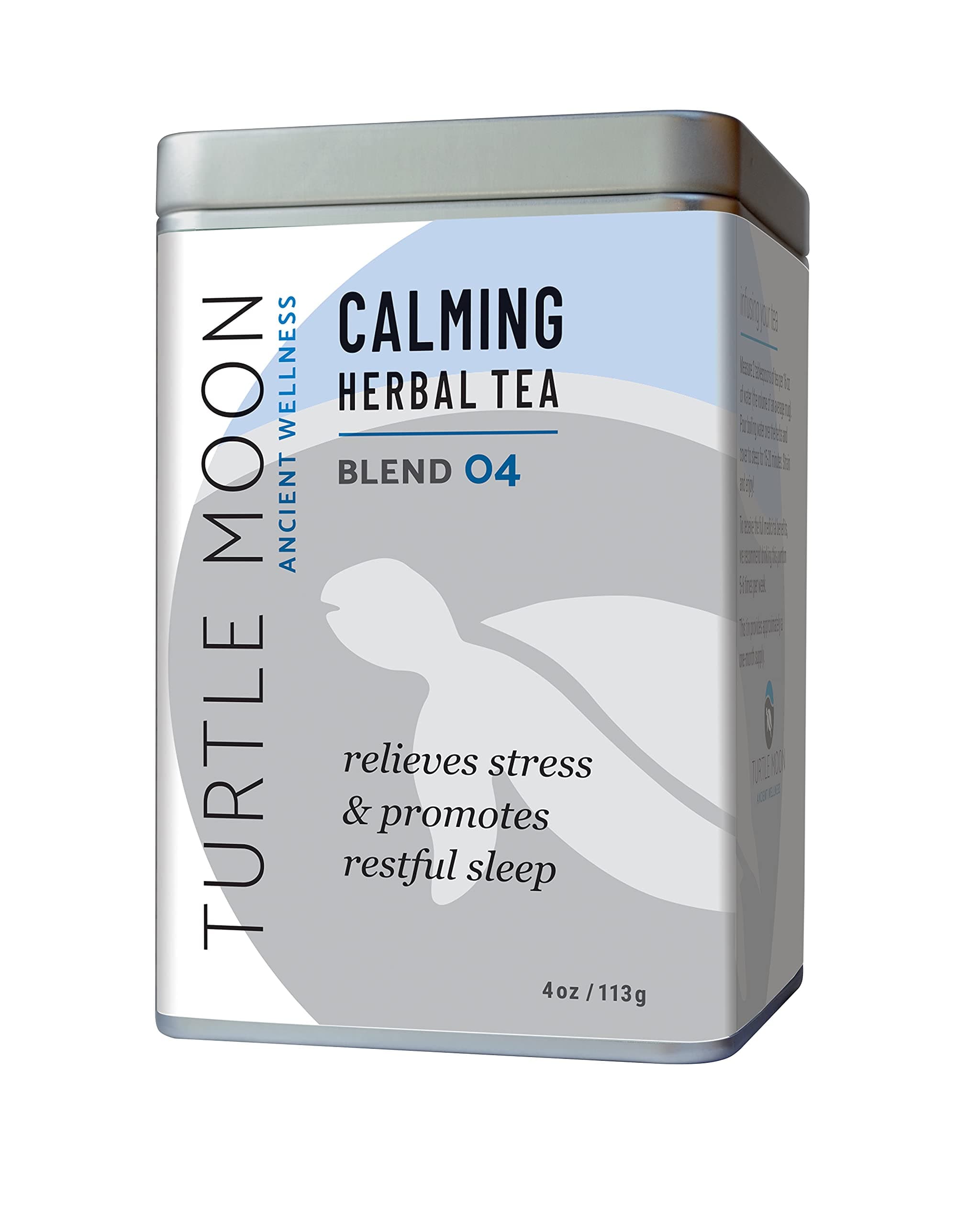 Calming Herbal Tea Blend: Loose-Leaf, Organic & Wildcrafted, Healing and Medicinal, 4 oz. Tin.