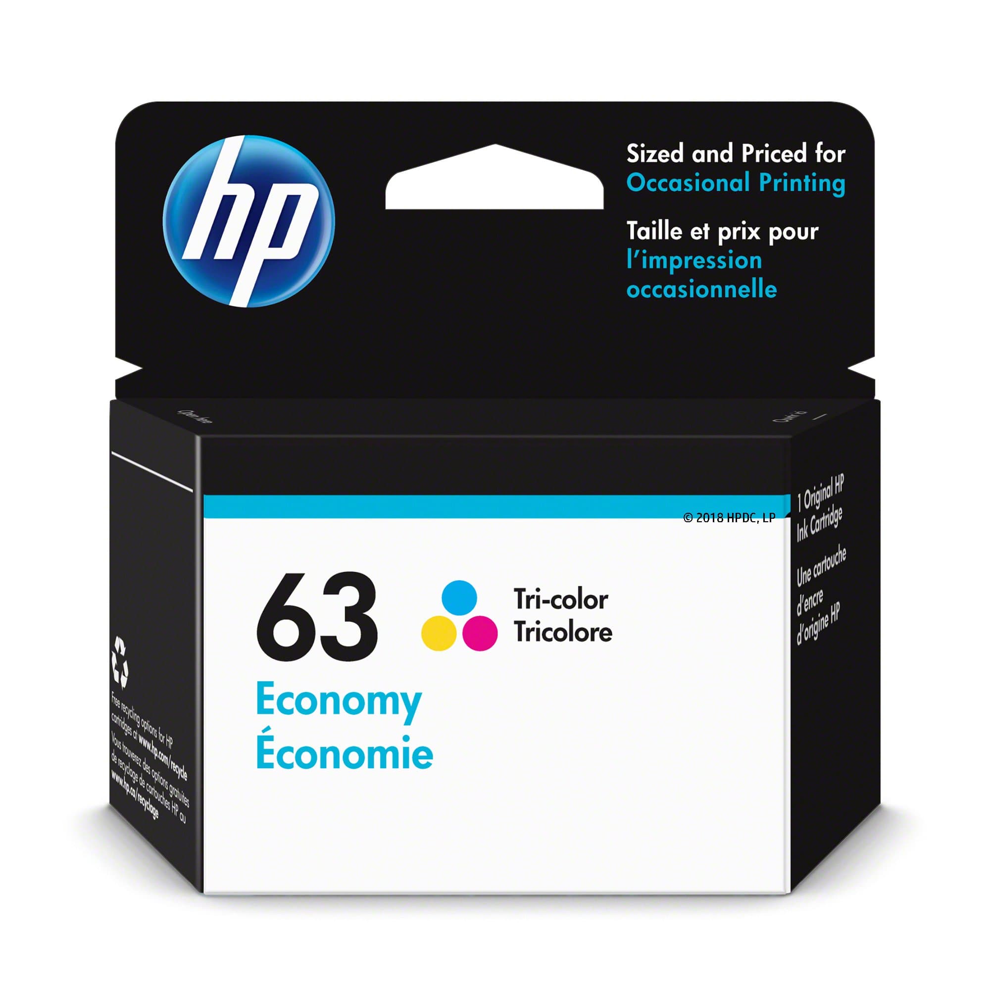 HP 63 | Ink Cartridge | Tri-Color | Economy Size | 1VV44AN | Discontinued by Manufacturer
