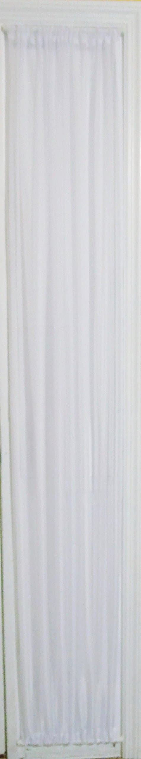 WHITE SHEER SIDELIGHT CURTAIN 36" WIDE 80" LENGTH ROD POCKET TOP AND BOTTOM