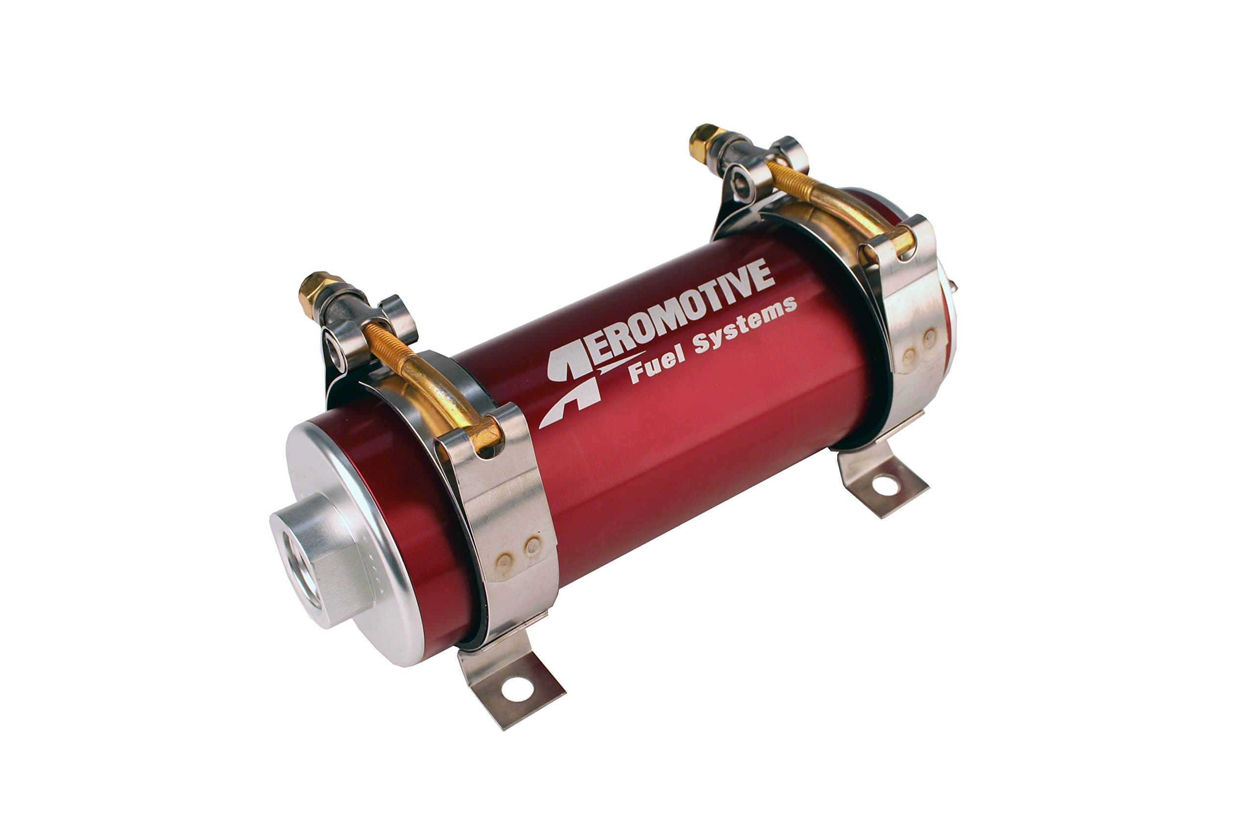11106 A750 “Black” Inline Fuel Pump, 12V Electric, Low to Medium Horsepower Applications, Submersible, for EFI and Carbureted Engines, Gas or E85 Fuel Type, red