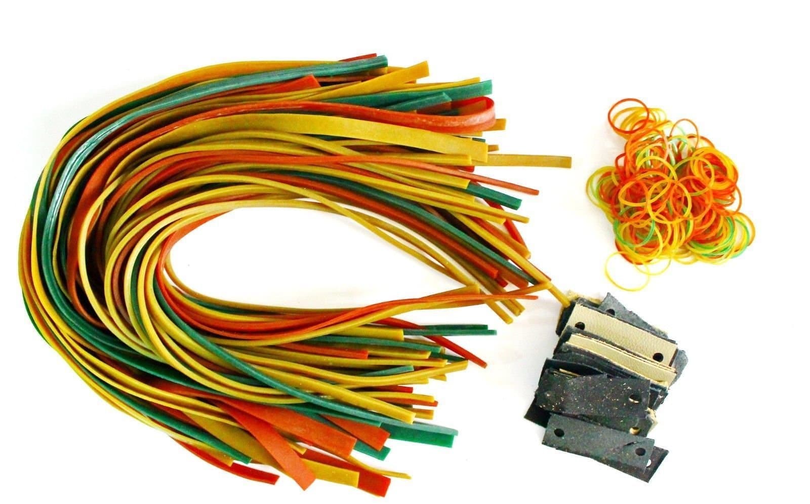 100 X Mixed Elastic Rubber Band for Wooden Sling Shot Catapult Tapered Hunting (Thai_trustyworthy Store Free Keyring Classic Style)