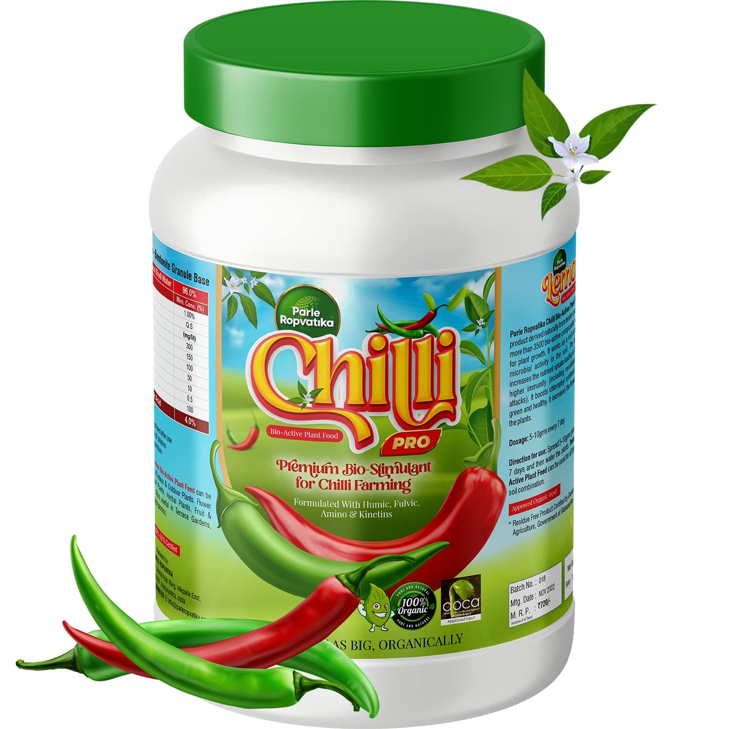 Parle Ropvatika Chilli Farming Essential Liquid Fertilizer 500gm Organic Soluble Fertilizer | Flower, Vegetable & Fruit Feed | All Purpose Plant Food for Indoor & Outdoor - Garden Fertilizer (500gm)