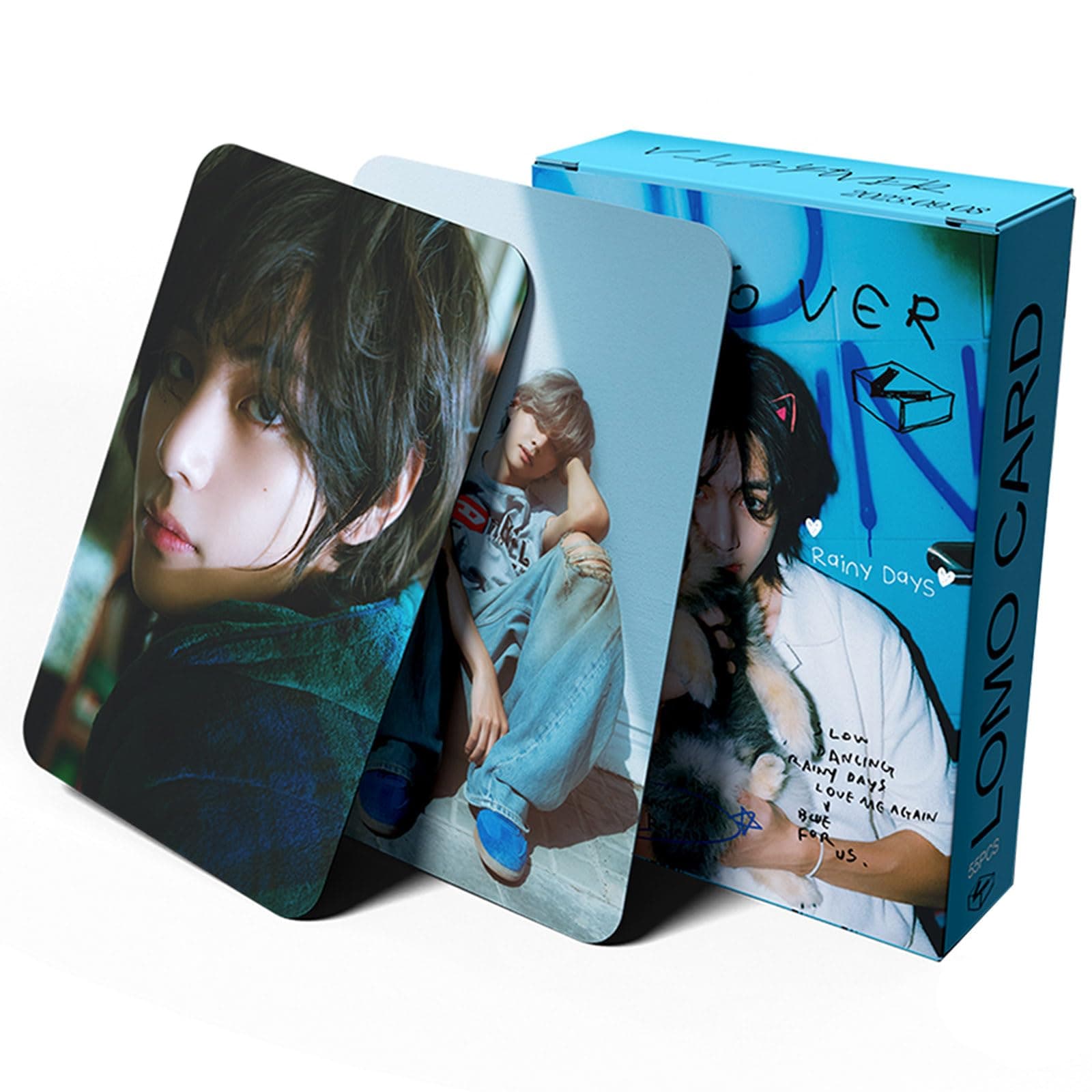 KPOPBP Bangtan Boys V Photocards First Album Layover Photo Merch KPOP Lomo Cards Set Gift for Army Boys and Girls, Blue