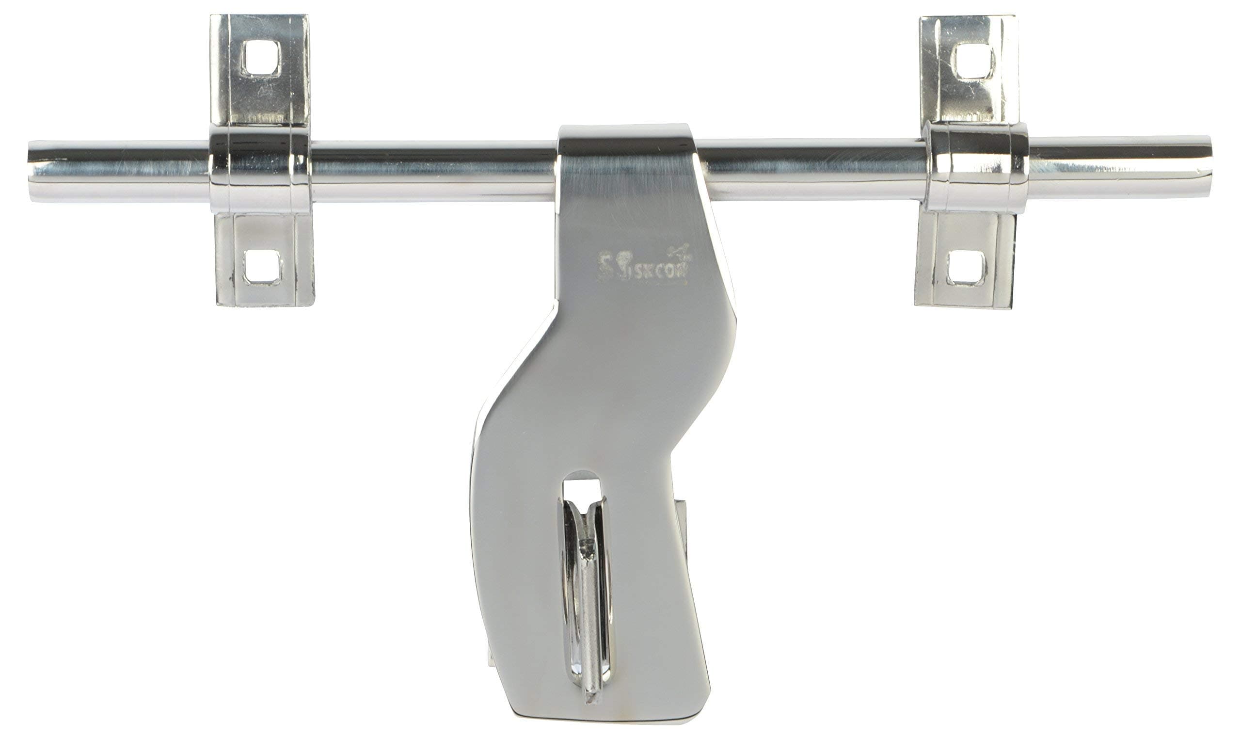 ssiskcon 14mm x 200mm = 8 inch, 3mm Flap/Pack of 16 Pieces (4 Sets) Platinum Finish Stainless Steel Aldrop Door Lock Bolt Tadi Latch Bend Plus Point