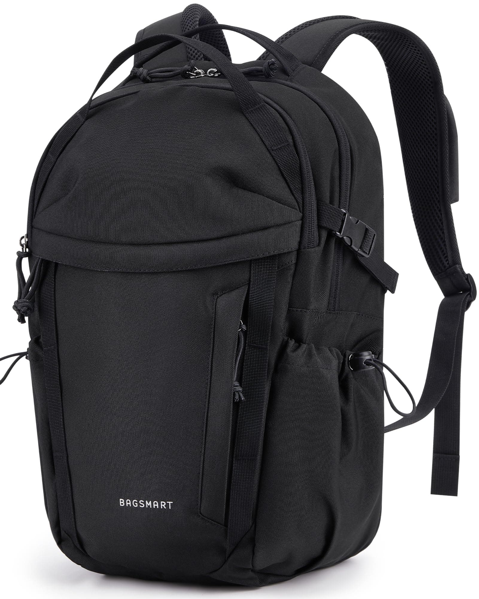 BAGSMART Travel Backpack for Men and Women, Lightweight 15.6" Laptop Backpack, Large Weekender Bag, Water Resistant Stylish Casual Daypack for Flight, College, Outdoor, Black