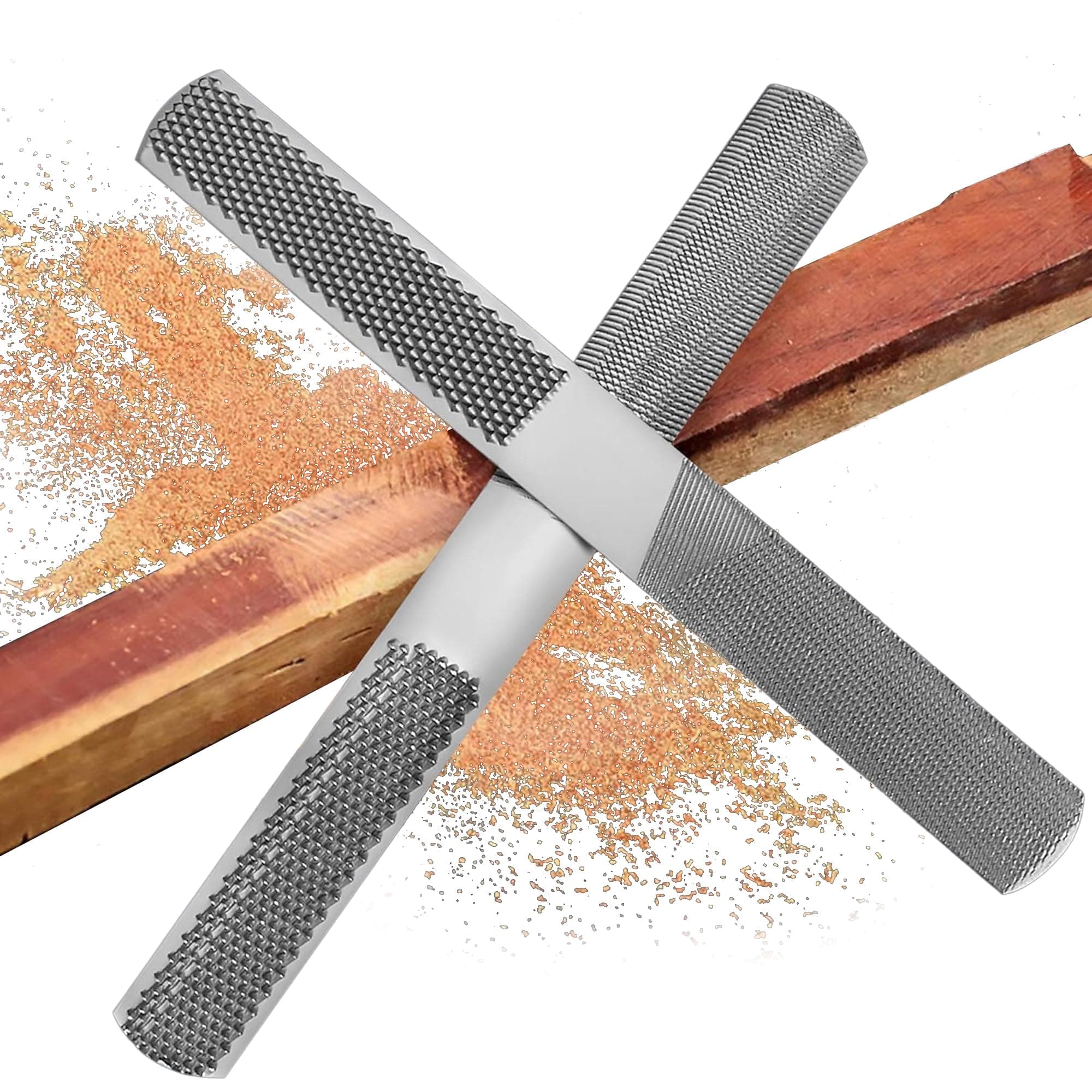 ANDGOO 4 Way Wood Rasp File Set - Premium Grade High Carbon Hand File and Rou...