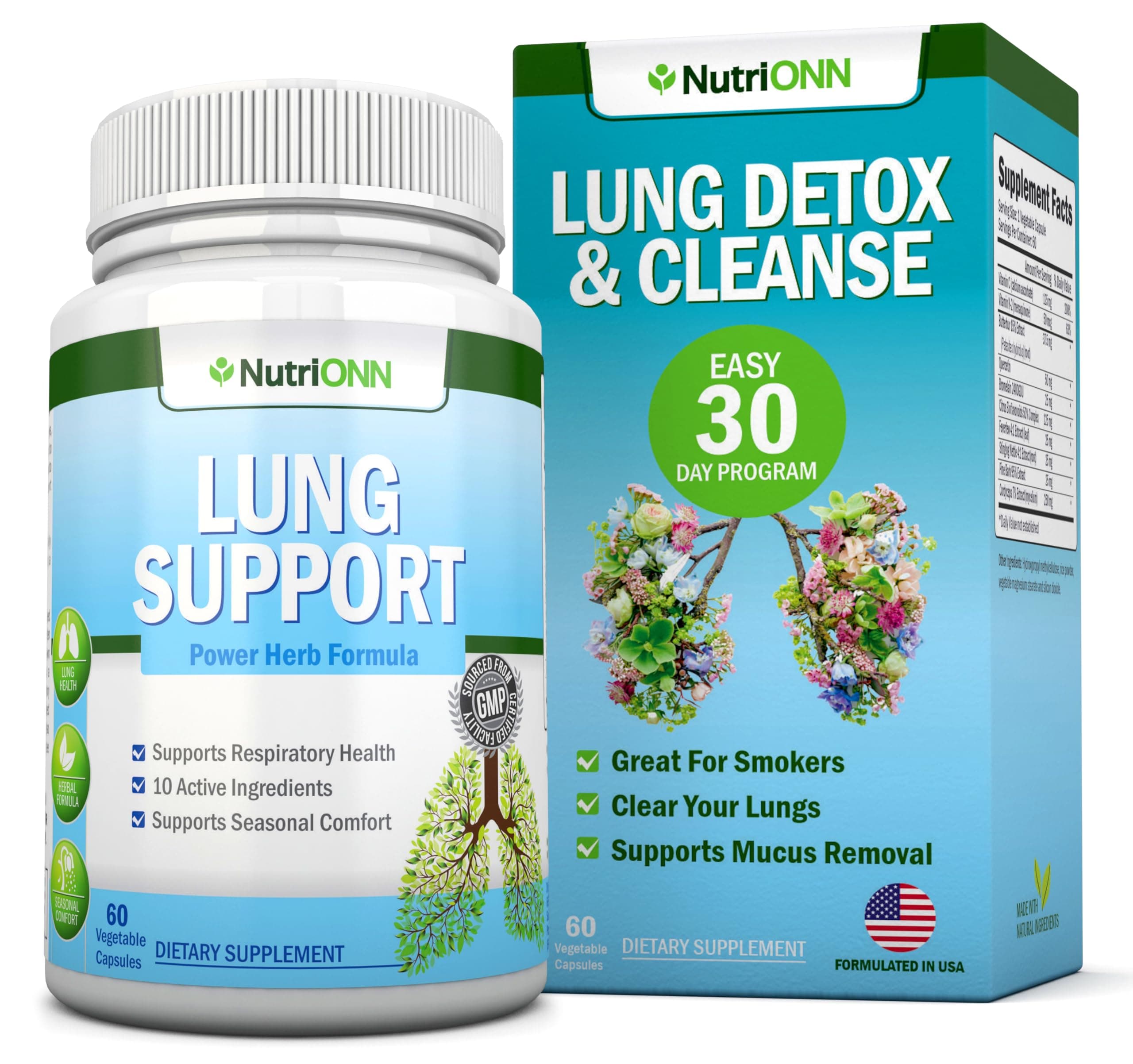 Lung Detox and Cleanse - Great for Smokers - Extra Strength - 100% Herbal Lung Health Supplements - Mucus Removal Support - Promotes Respiratory Health - Natural Way to Keep Your Lungs Clear