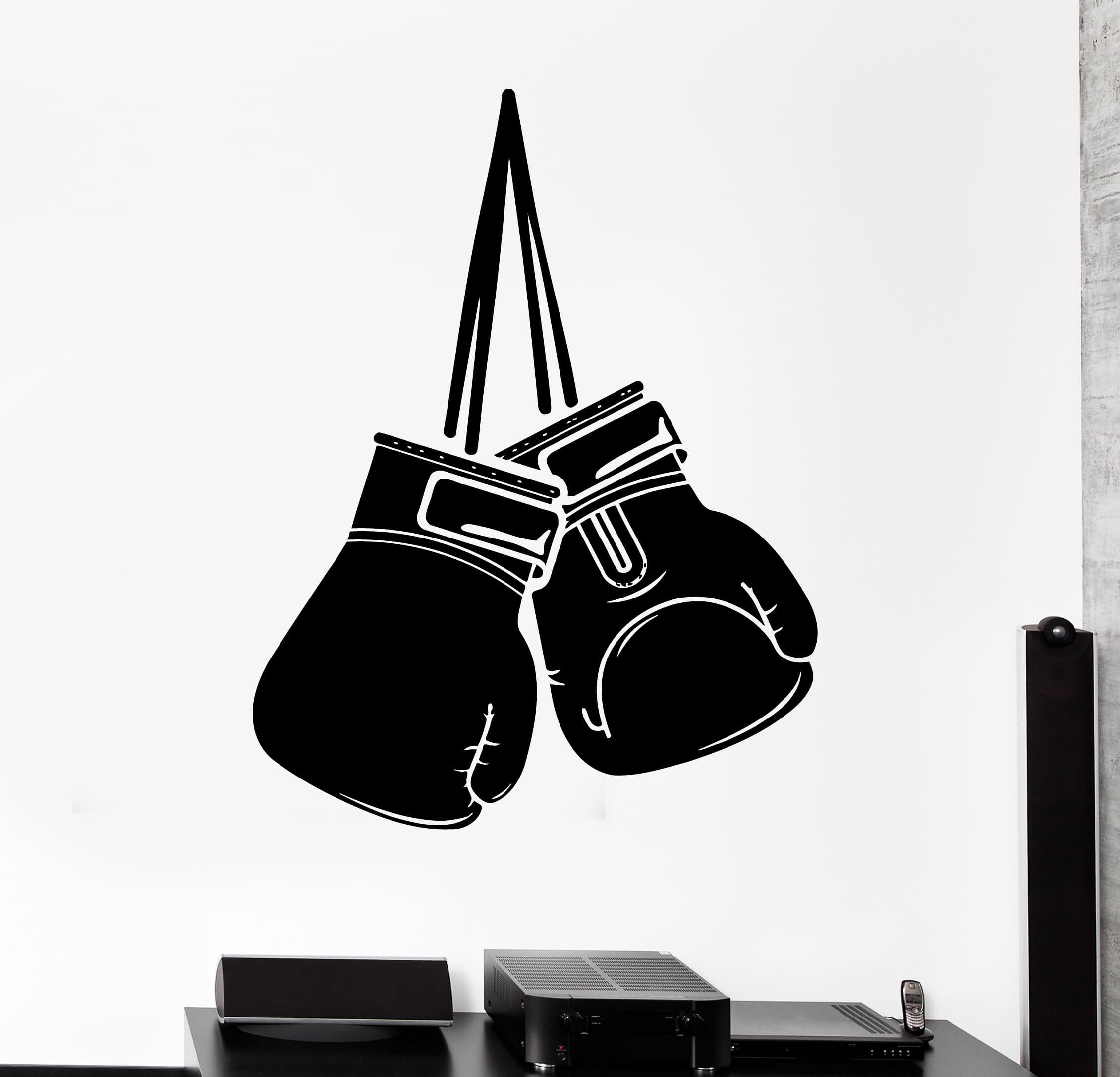 Wall Sticker Sport Box Boxing Gloves Martial Arts Fight Vinyl Decal (z2974)